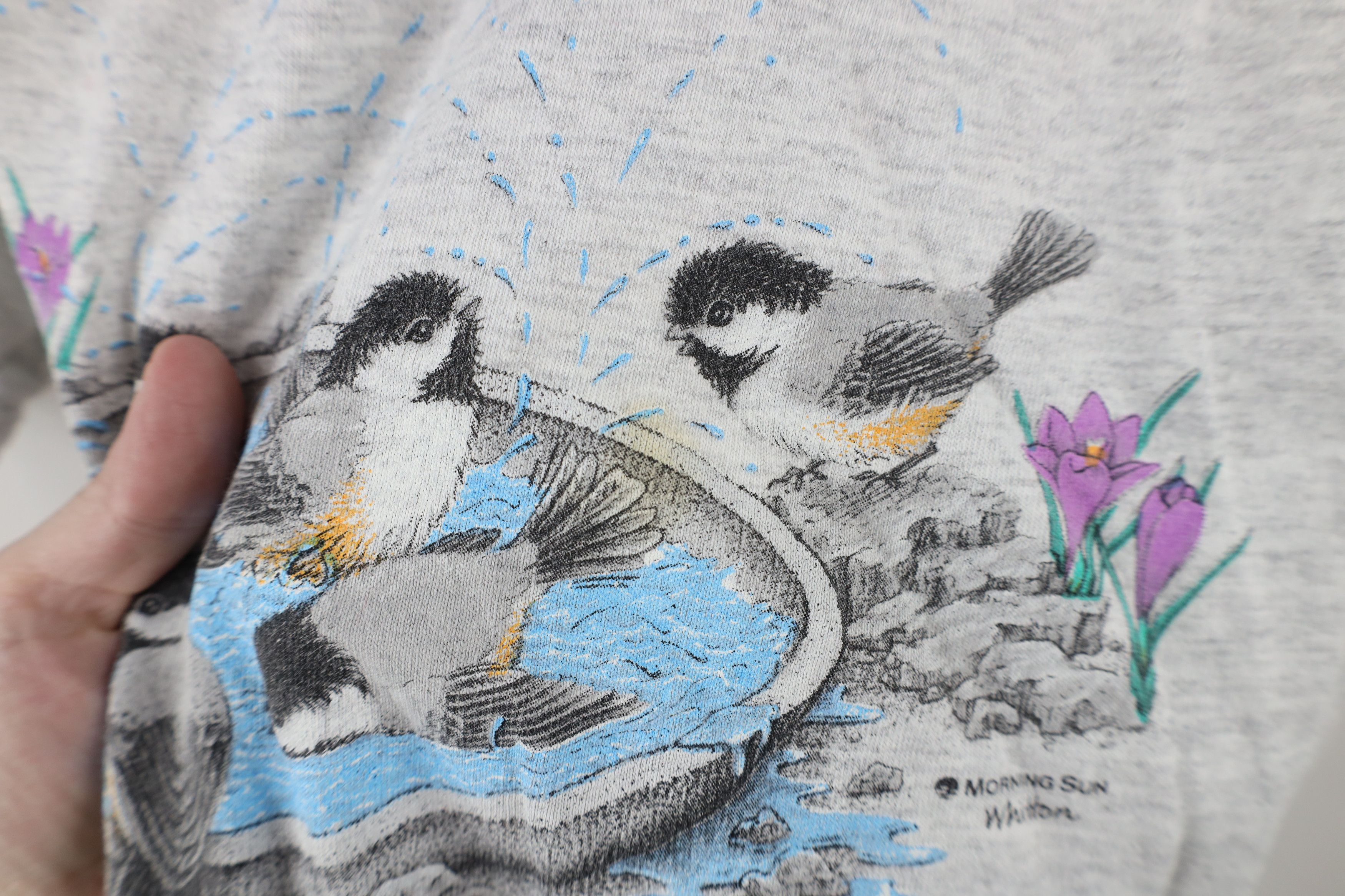 Vintage Vintage 90s Streetwear Layered Bird Flower T-Shirt USA Size M / US 6-8 / IT 42-44 - 5 Thumbnail