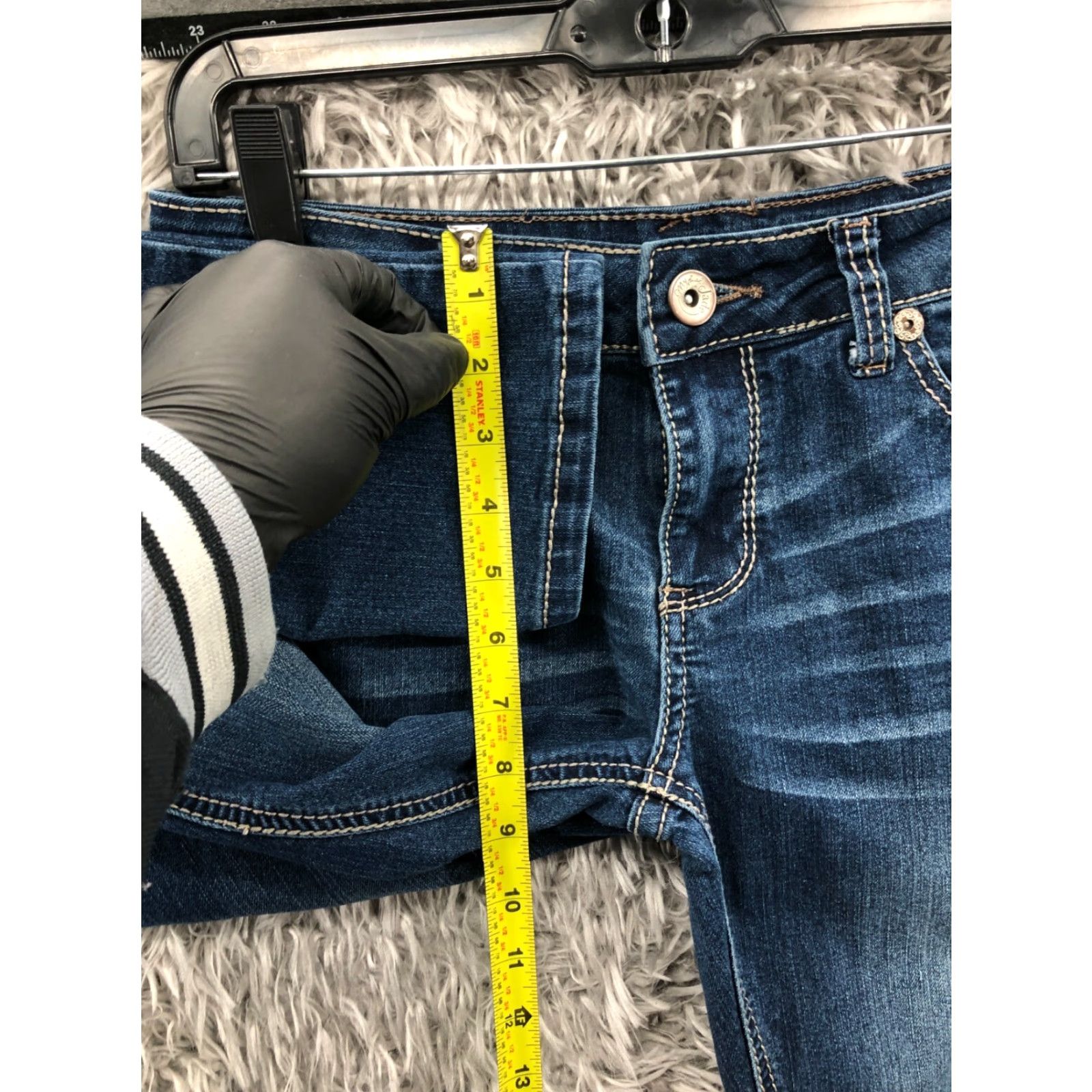 Denime Myth of Jade Jeans Skinny Mid Rise Dark Blue Denim Womens Size 6 Size 28" / US 6 / IT 42 - 4 Thumbnail