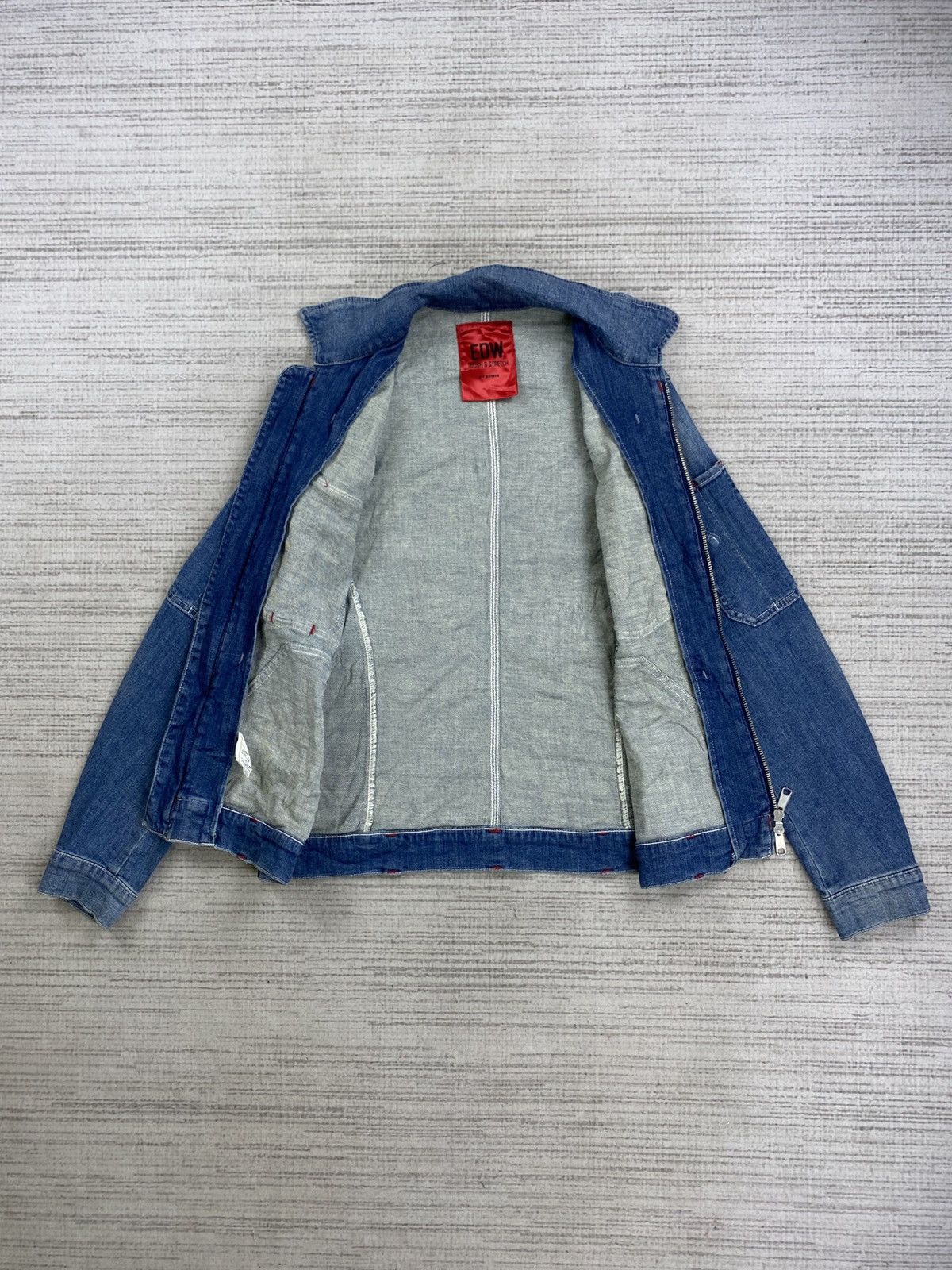 Edwin × Japanese Brand Vintage EDW Tough & Stretch By Edwin Denim Jacket Size US M / EU 48-50 / 2 - 6 Thumbnail
