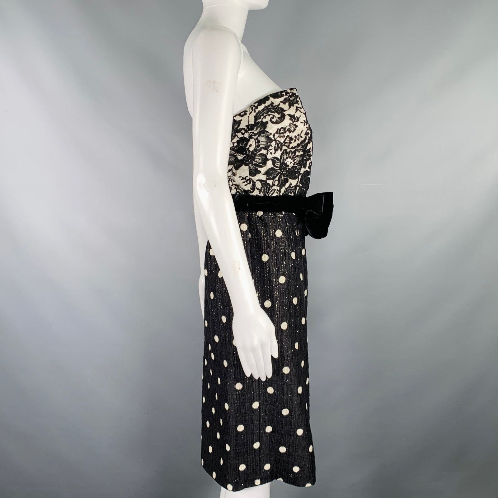 Valentino Size M Black White Polka Dot Strapless Dress Jacket Set Size M / US 6-8 / IT 42-44 - 7 Thumbnail
