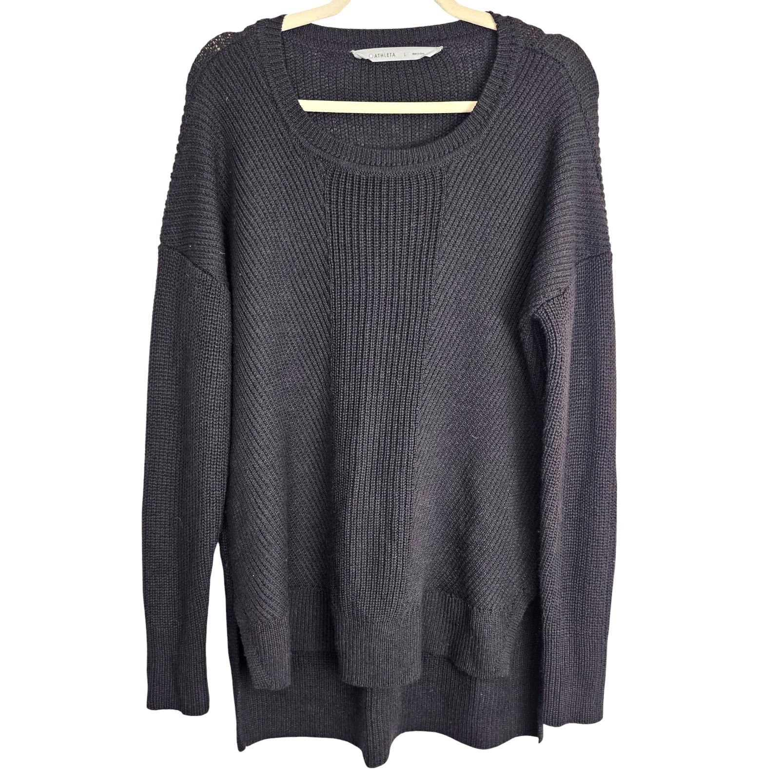Athleta Athleta Womens Merino Wool Ribbed Sweater Size L Heavy Knit Size L / US 10 / IT 46 - 1 Thumbnail