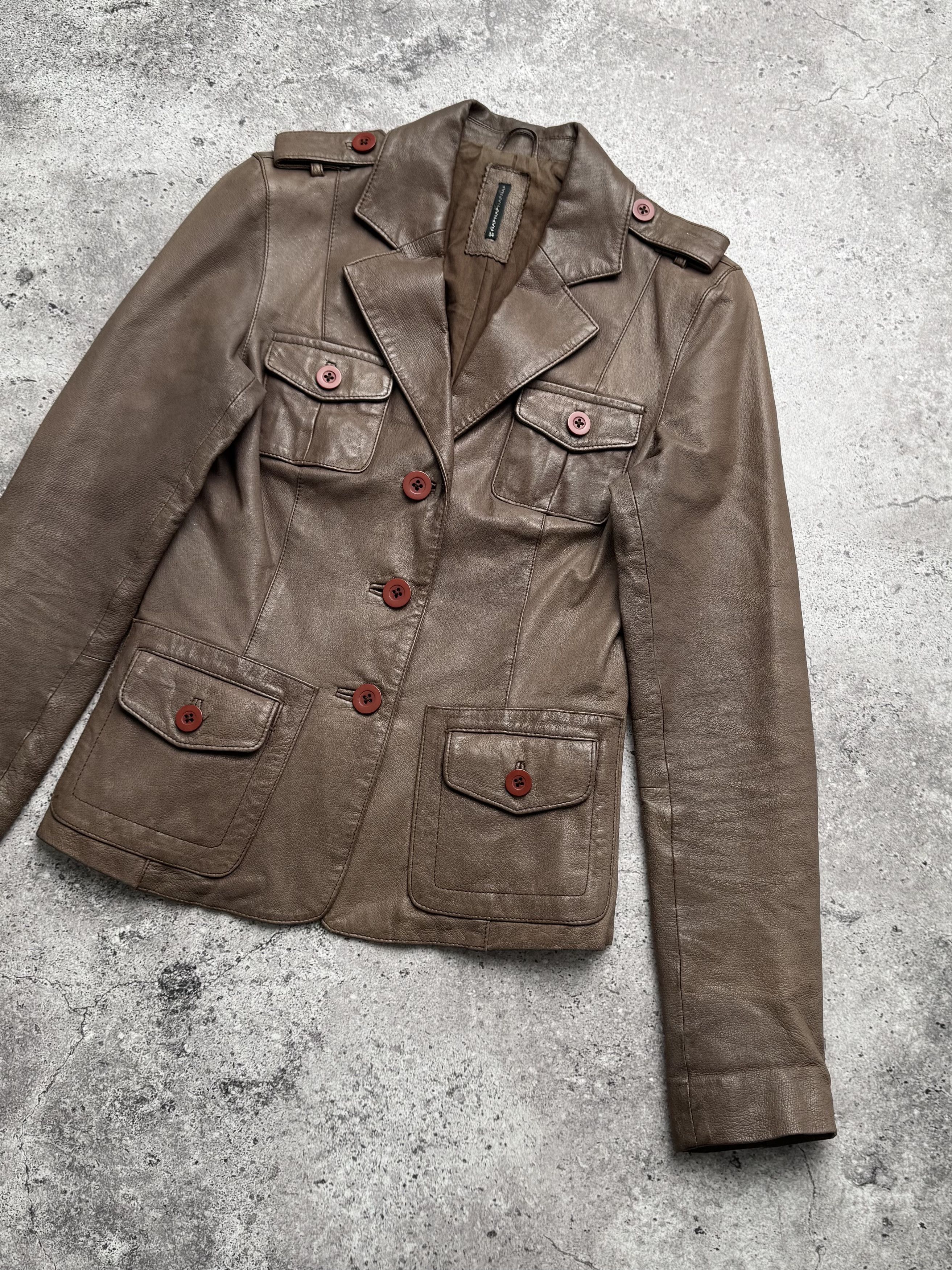 Vintage Vintage Cropped Leather Jacket C2(V489) Size XS / US 0-2 / IT 36-38 - 3 Thumbnail