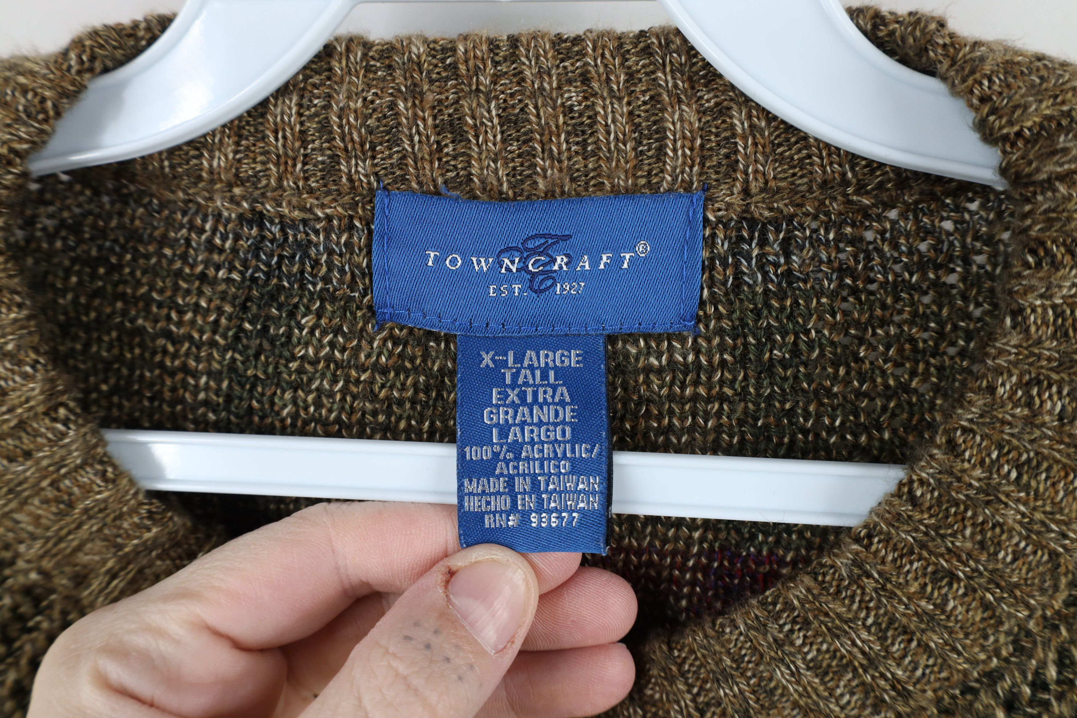Vintage Vintage 90s Streetwear Earth Tone Knit Dad Grandpa Sweater Size US XL / EU 56 / 4 - 4 Thumbnail