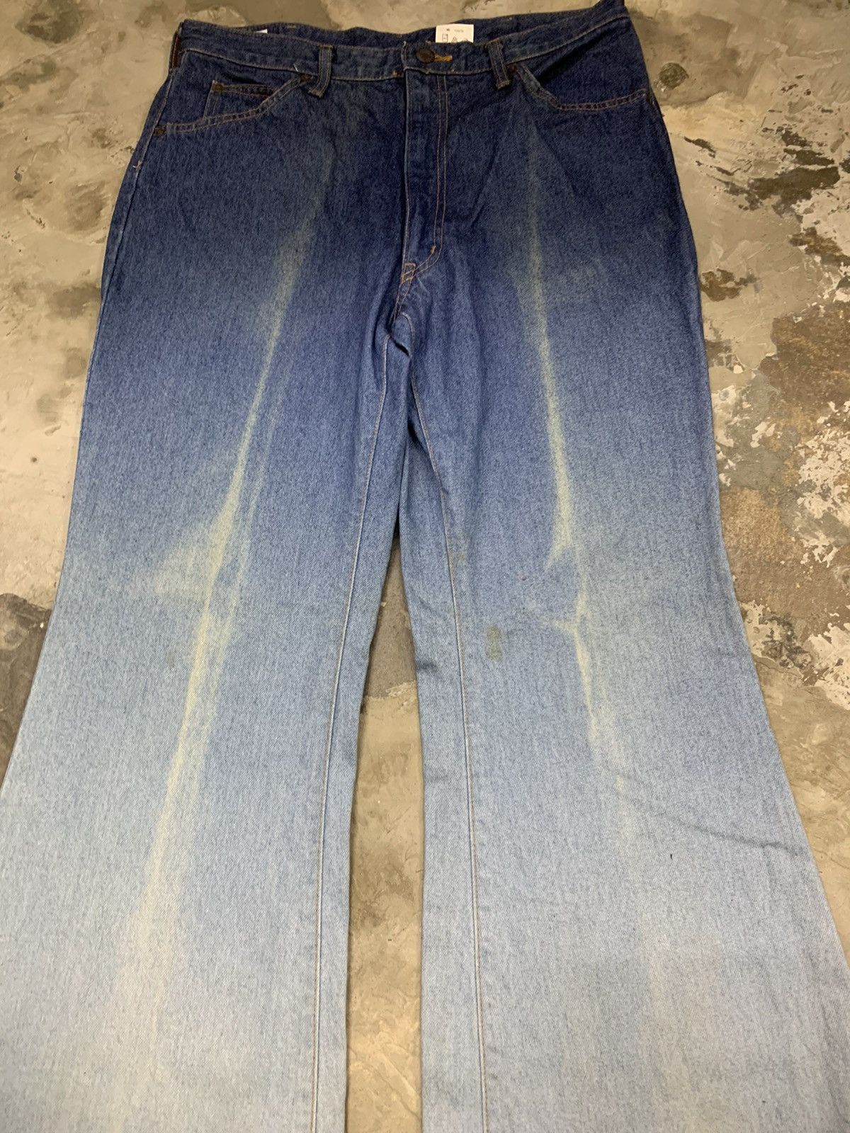 If Six Was Nine 90s BISON DOUBLE COLOUR FLARE JEANS Size US 32 / EU 48 - 5 Thumbnail