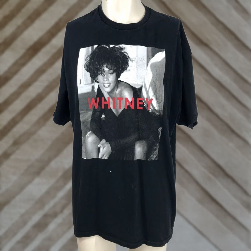 Vintage WHITNEY HOUSTON Shirt Black 2XL Mens SHORT SLEEVE GRAPHIC 100% COTTON Size US XXL / EU 58 / 5 - 1 Thumbnail