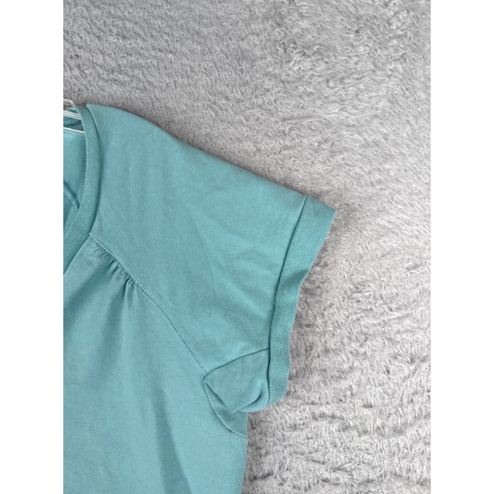 The North Face The North Face Shirt Women L Blue Floral Short Sleeve V-Neck Cotton Blend Size L / US 10 / IT 46 - 2 Thumbnail