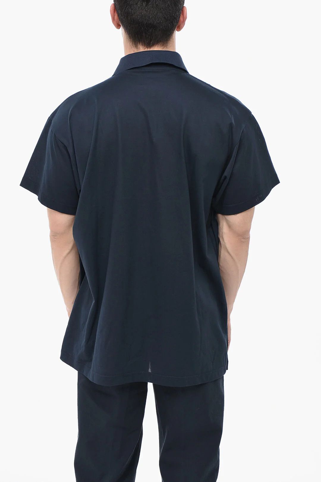 Balenciaga og1mm0426 Solid Cotton T-Shirt in Blue Size US M / EU 48-50 / 2 - 2 Thumbnail