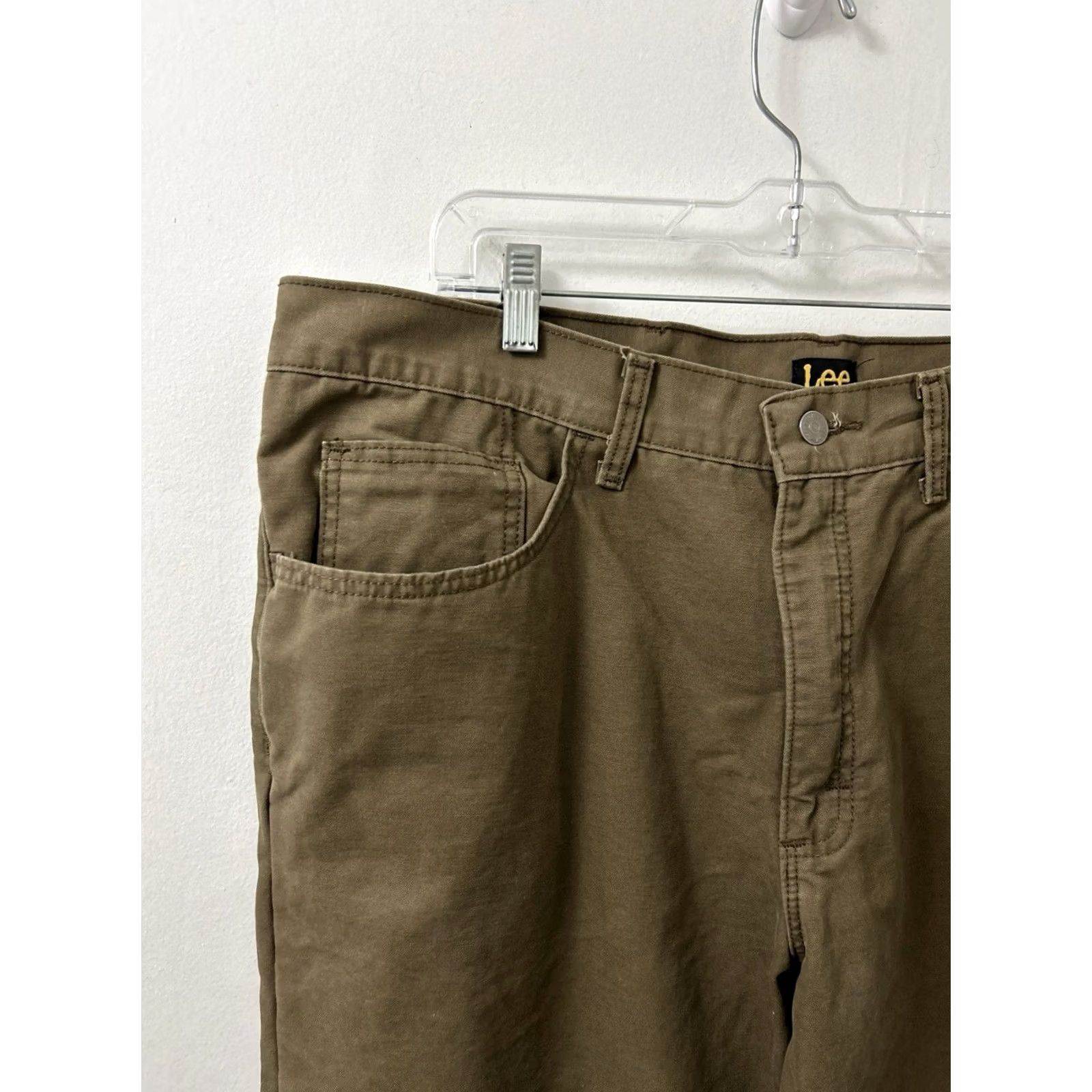 Lee VINTAGE Lee Flannel Lined Pants Mens 40x32 Brown Relaxed Fit Khaki Work Trousers Size US 40 / EU 56 - 4 Thumbnail