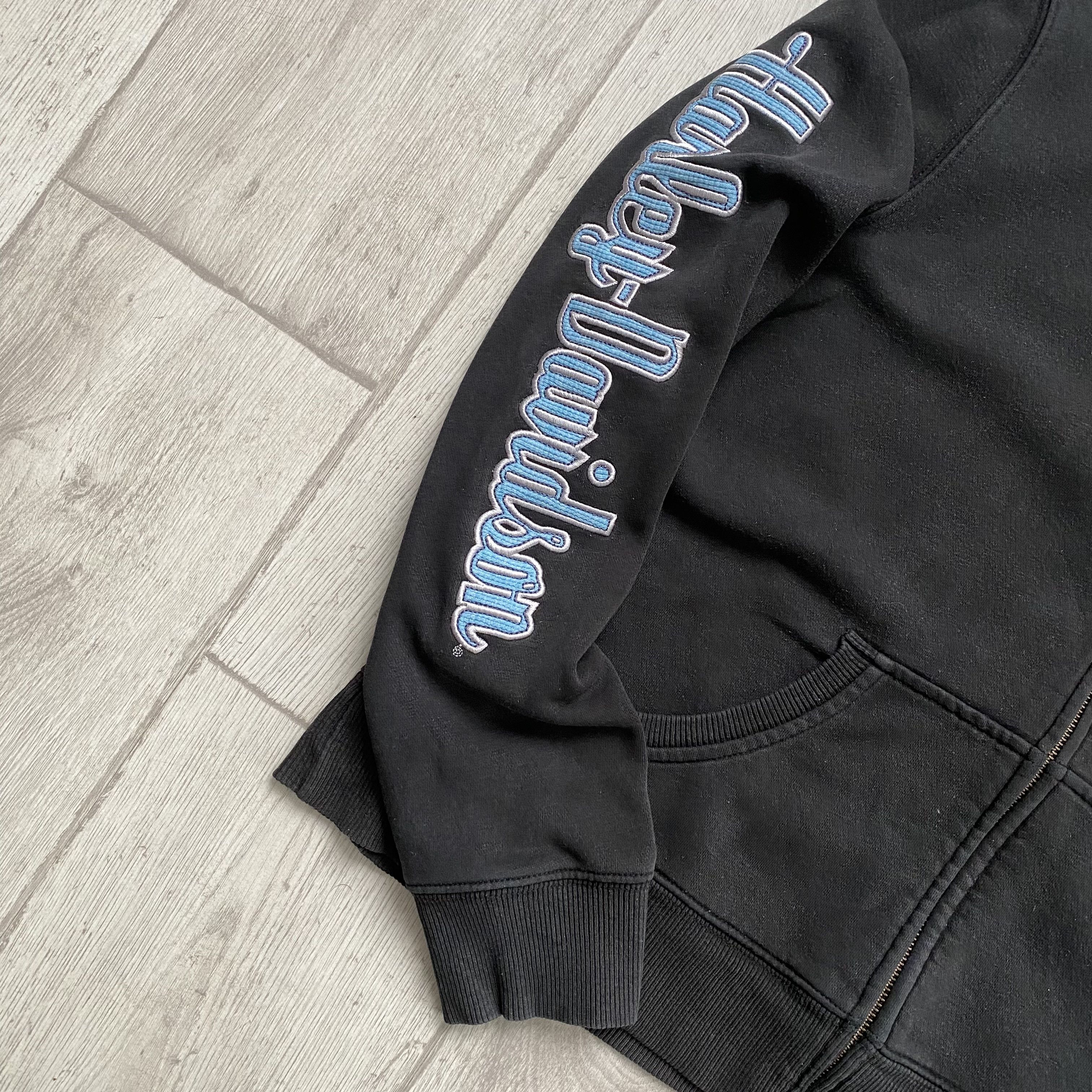 Affliction Vintage 90s Y2K Harley Davidson Logo Biker Graphic Zip Hodie Size L / US 10 / IT 46 - 4 Thumbnail