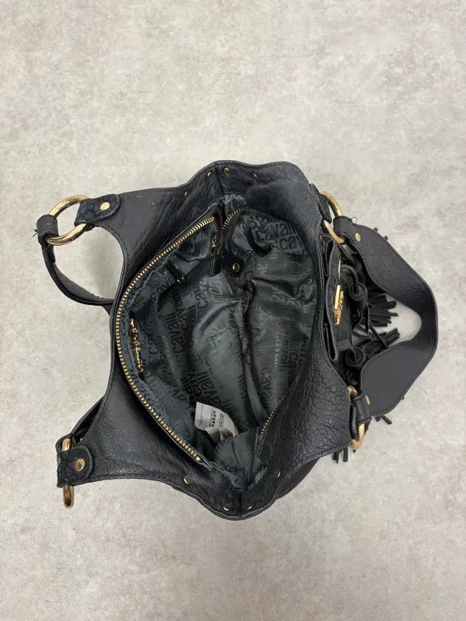 Just Cavalli AW2011 Cavalli Tassel Black Leather Hobo Handle Bag Size ONE SIZE - 7 Thumbnail
