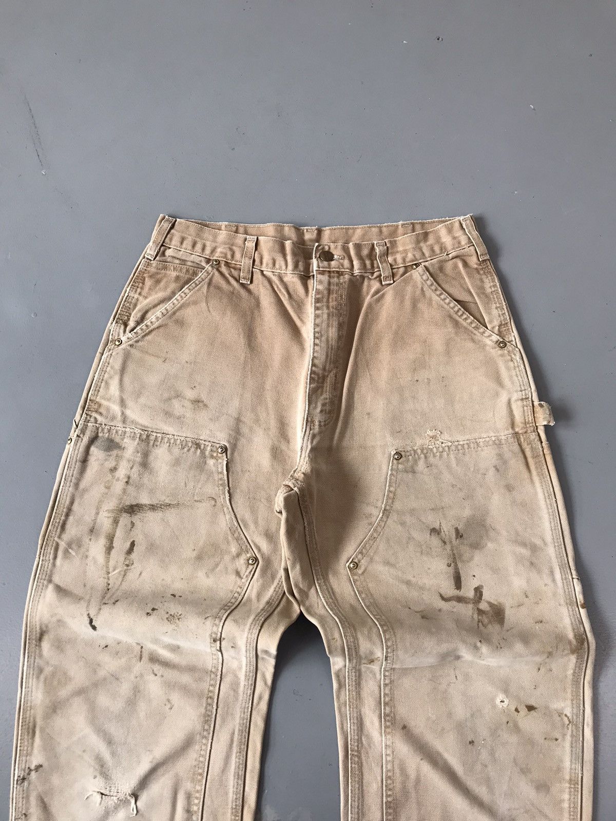 Carhartt × Vintage Vintage Carhartt 90’s B01 BRN Faded double knee denim Size US 32 / EU 48 - 9 Thumbnail