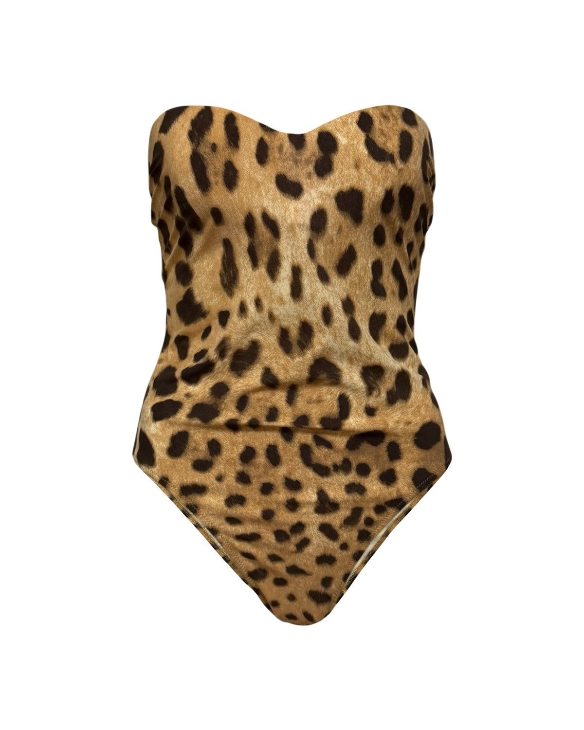 Dolce & Gabbana DOLCE&GABBANA Leopard Print Strapless One-Piece Swimsuit Size M / US 6-8 / IT 42-44 - 1 Thumbnail
