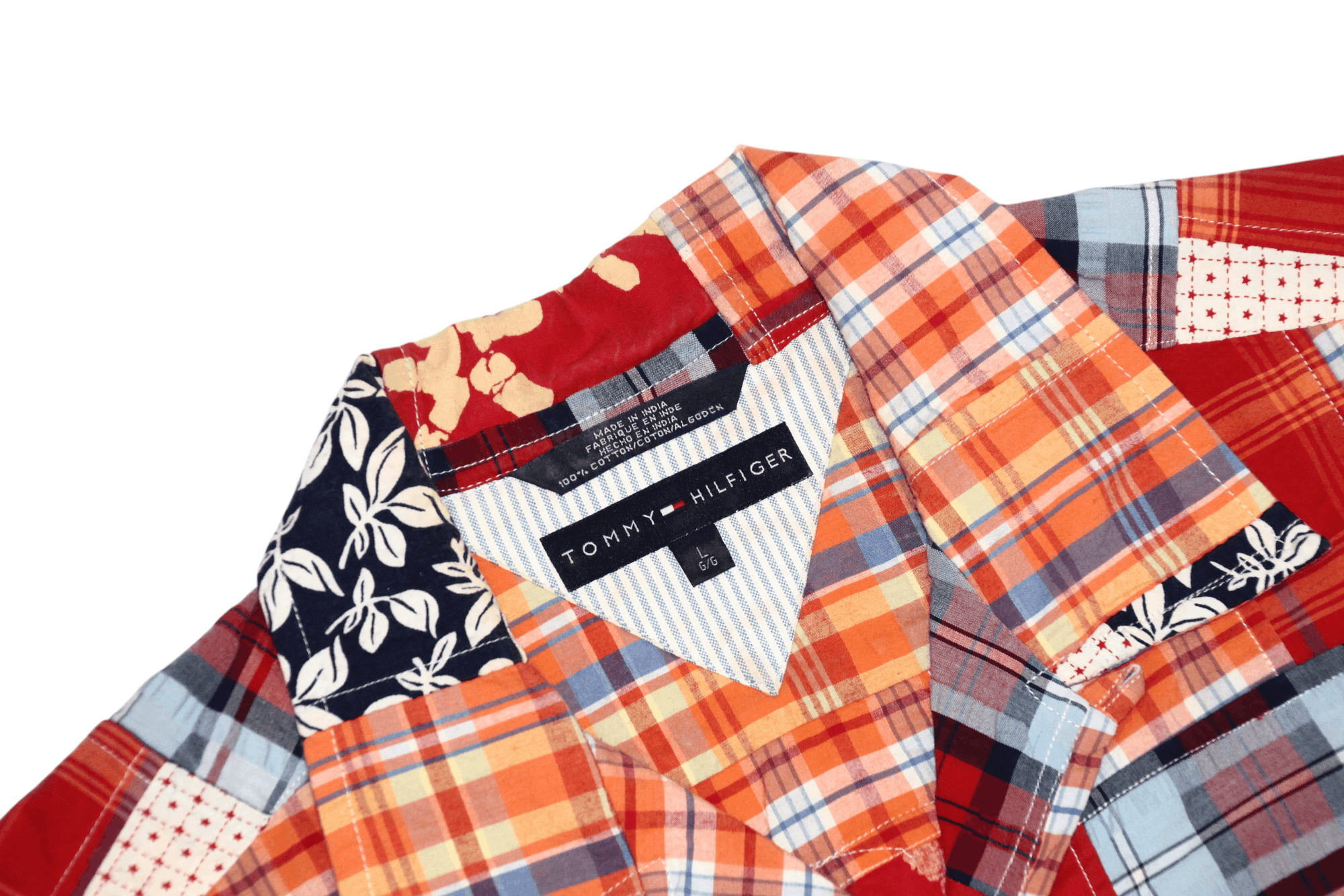 Tommy Hilfiger 💥Tommy Hilfiger Boro Sashiko Patchwork Hawaiian Shirt Size US XL / EU 56 / 4 - 3 Thumbnail