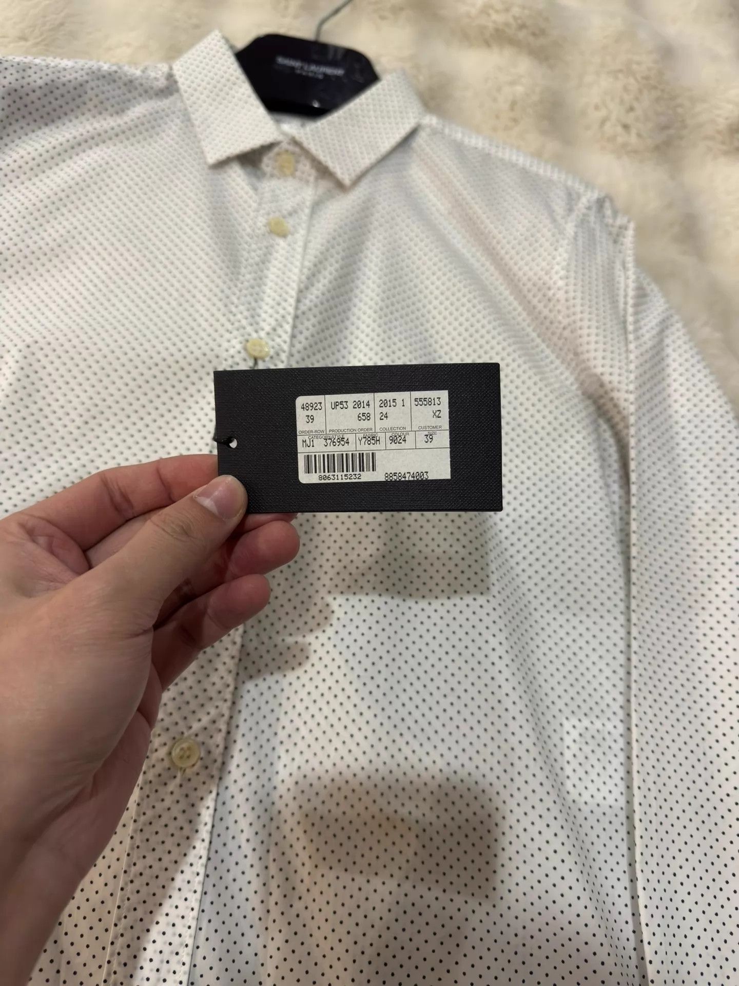 Saint Laurent Paris SLP 15th Anniv White Polka Dot Shirt 39 Size US M / EU 48-50 / 2 - 3 Thumbnail
