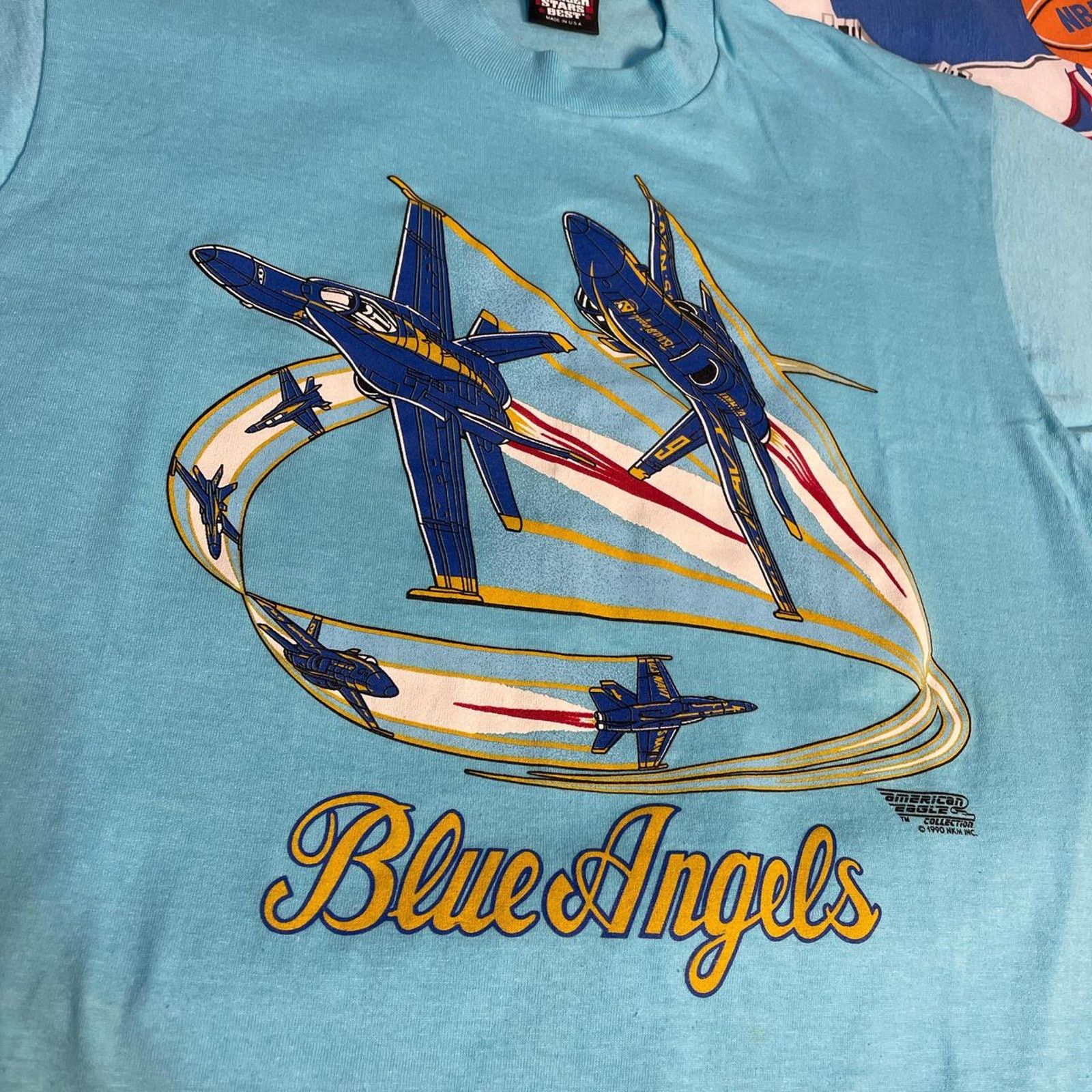Vintage Vintage 1990 Blue Angels Graphic T Shirt Single Stitch Men Size US L / EU 52-54 / 3 - 3 Thumbnail