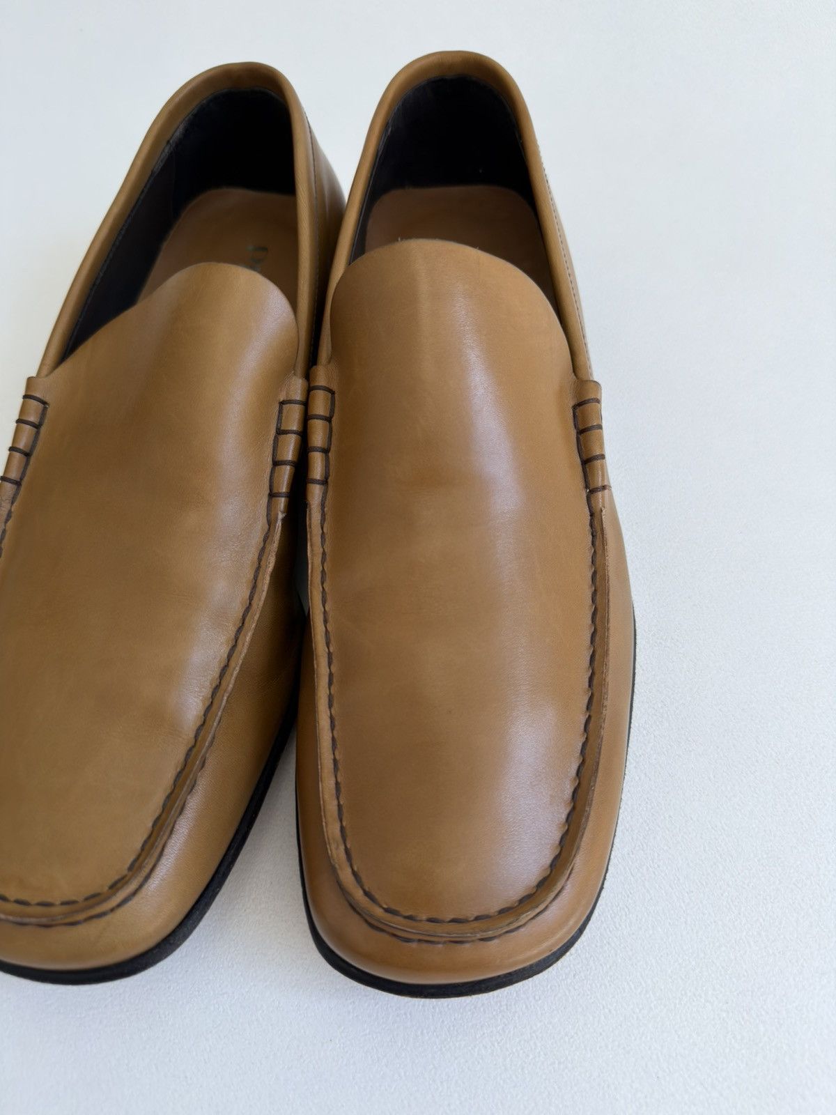Prada Tan Leather ‘Square Toe’ Loafers Size US 8.5 / EU 41-42 - 3 Thumbnail
