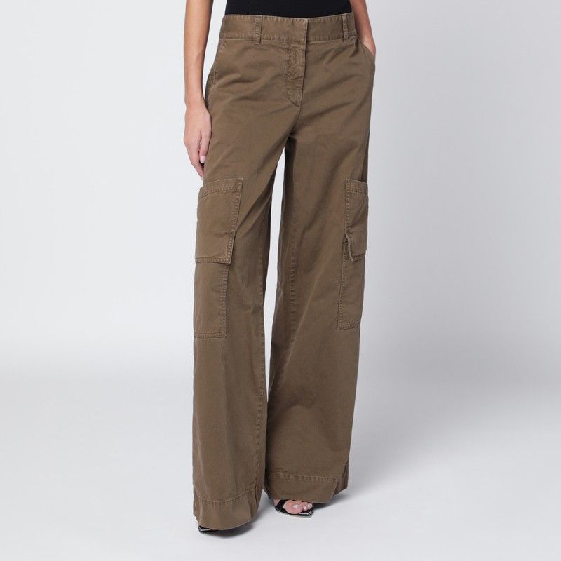 Off-White Brown Cotton Cargo Trousers