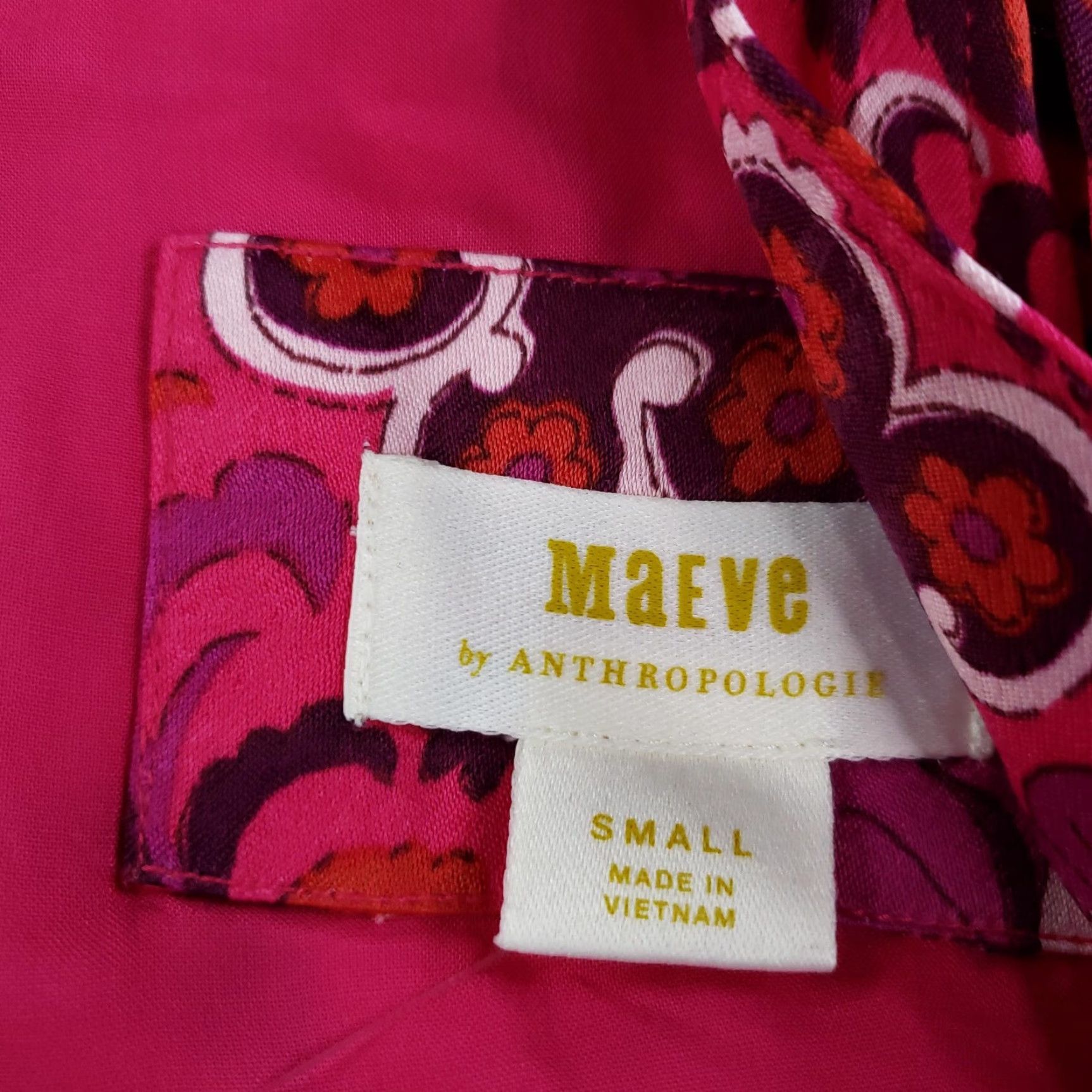 Vintage Maeve Dress Women Small Pink Floral Long Sleeve Mini Wrap Size S / US 4 / IT 40 - 7 Thumbnail