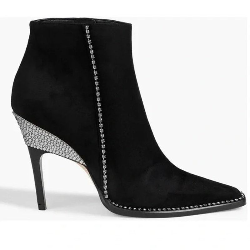 Jimmy Choo Jimmy Choo Brecken Black Suede Crystal Booties - Size 8.5 Size US 8.5 / IT 38.5 - 1 Thumbnail
