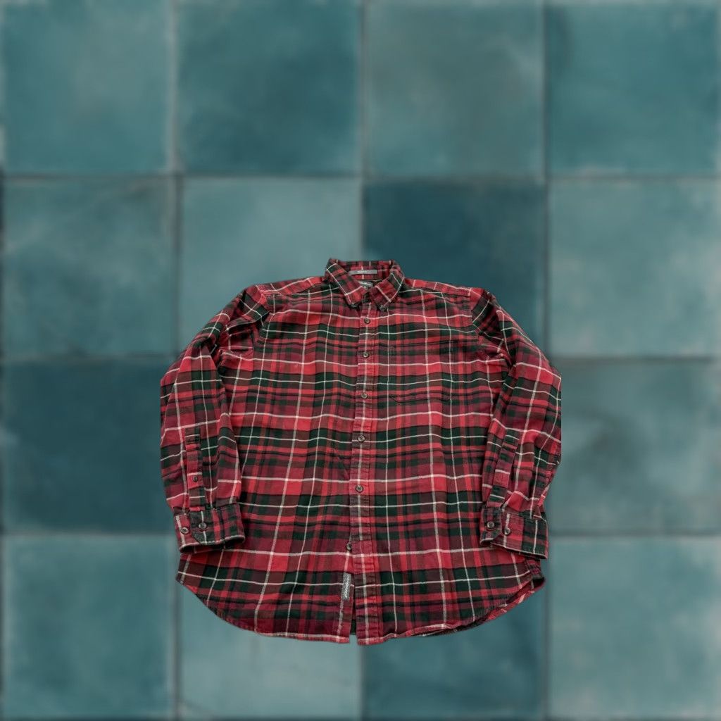 Eddie Bauer VINTAGE Eddie Bauer Shirt Mens Medium Red Green Plaid Flannel Button-Down Relaxed Fit Size US M / EU 48-50 / 2 - 1 Thumbnail