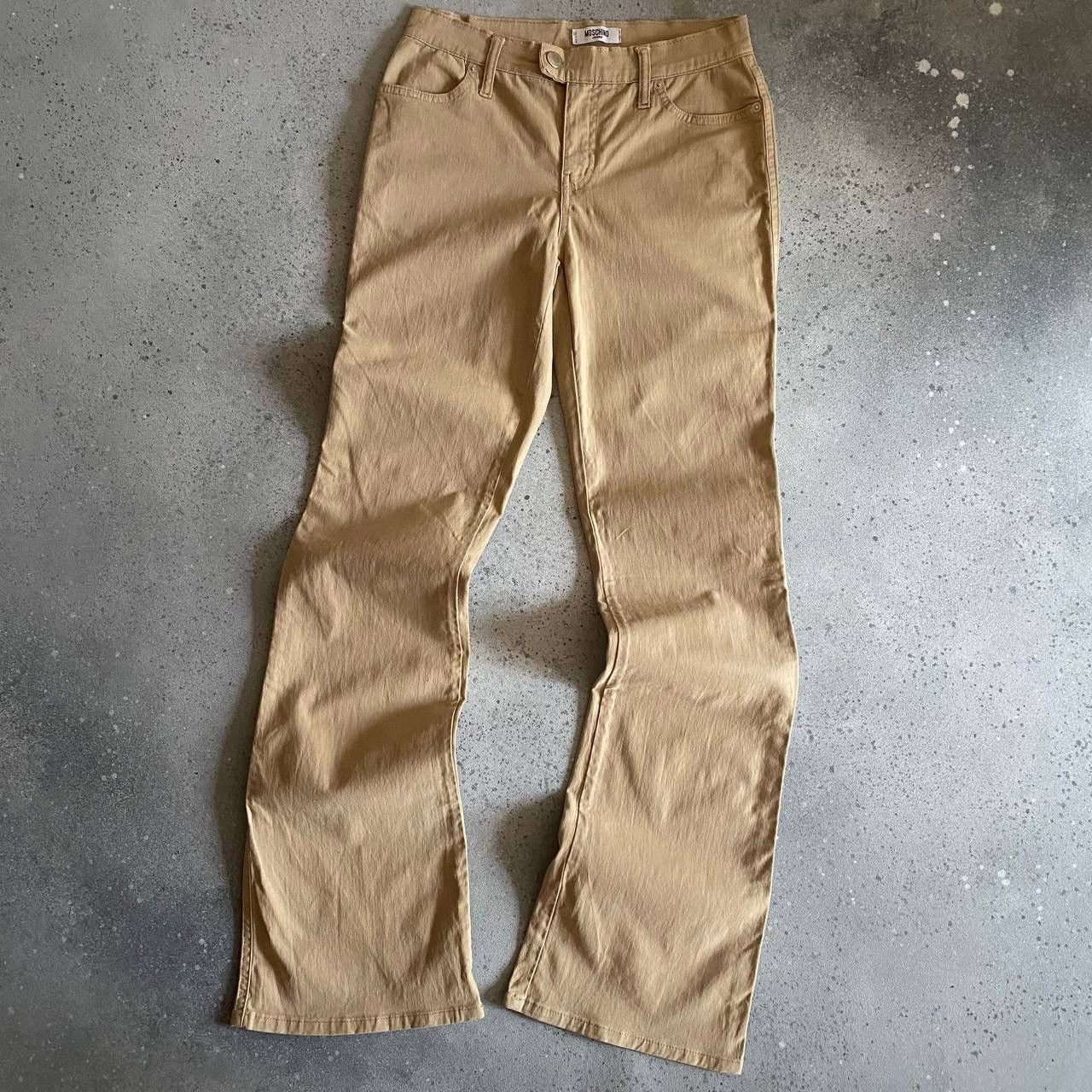 Moschino × Vintage Moschino Vintage Flared Beige Pants Jeans 90s Size 27" / US 4 / IT 40 - 2 Thumbnail