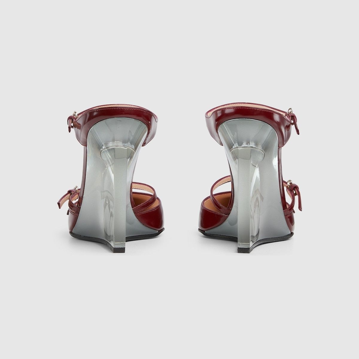 Gucci oc11z1025 Women's Wedge Mules in Ancora Red Size US 11 / IT 41 - 4 Thumbnail
