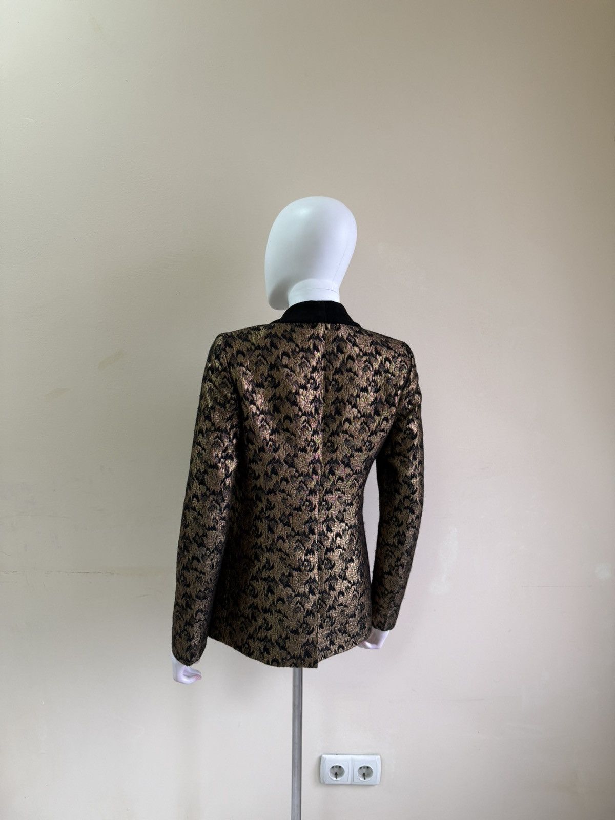 Sezane Sezane Womens Black Gold Jacquard Blazer Jacket Size 36 Size XS / US 0-2 / IT 36-38 - 6 Thumbnail