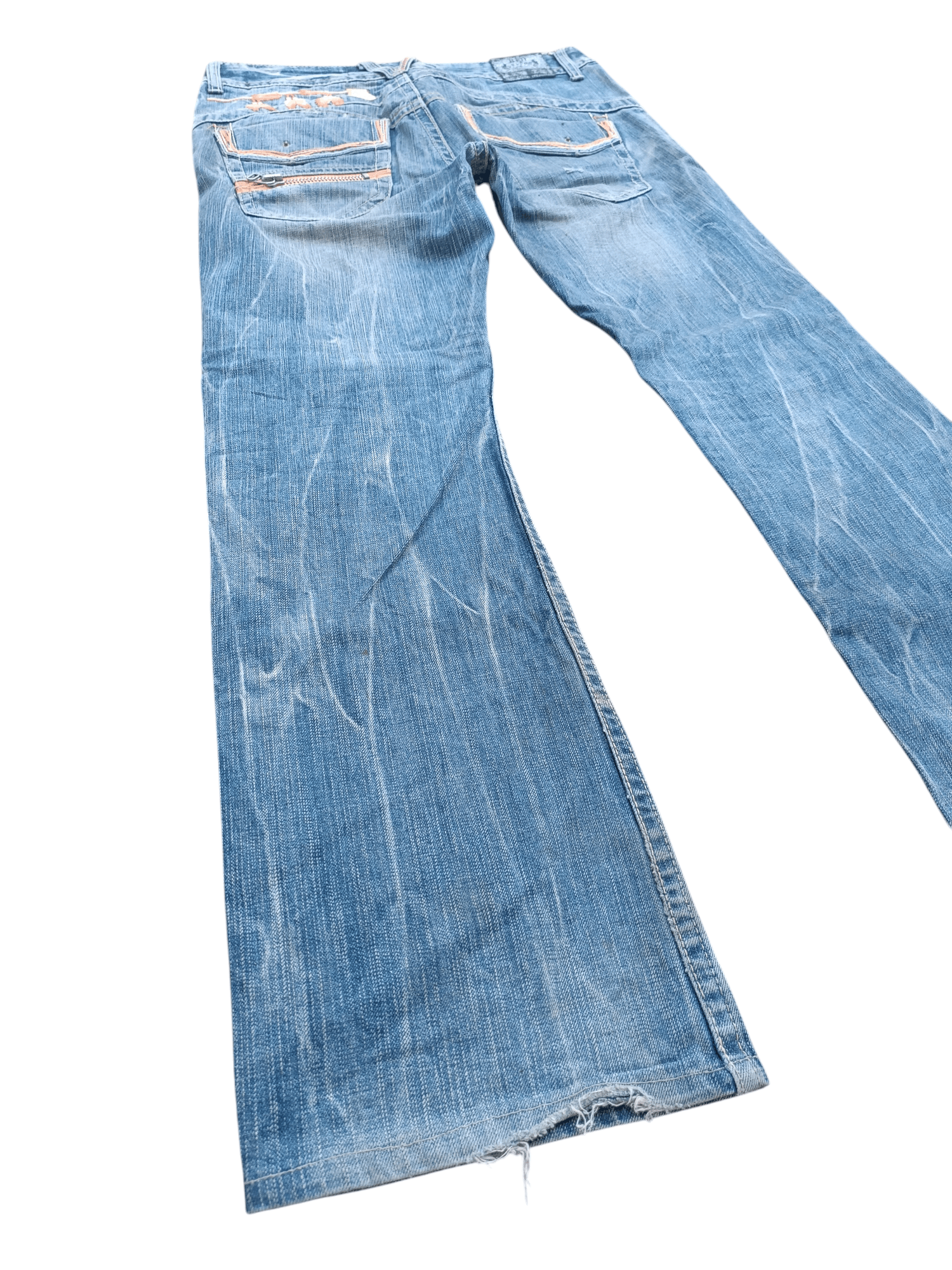 Japanese Brand FLARED Red Pepper Whiskers Low Rise Boot Cut Size US 35 - 8 Thumbnail