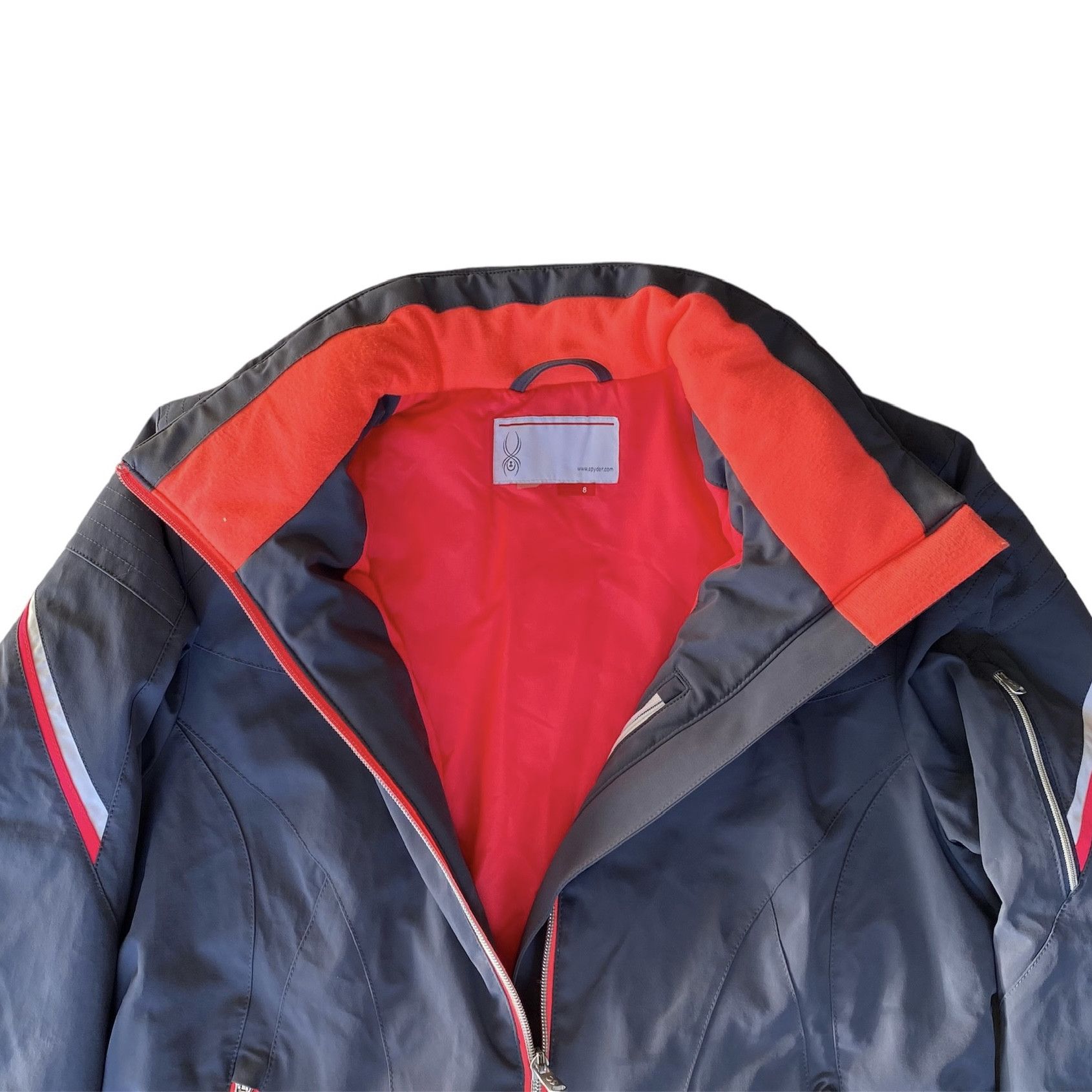 Fall 2015 Spyder Winter Snowboard Jacket Gray Pink Womens 8