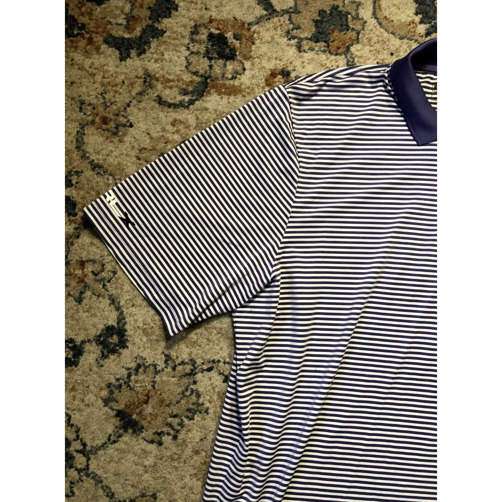 Ralph Lauren Ralph Lauren RLX Polo Shirt Mens XL Purple White Striped Golf Performance Tech"} Size US XL / EU 56 / 4 - 3 Thumbnail