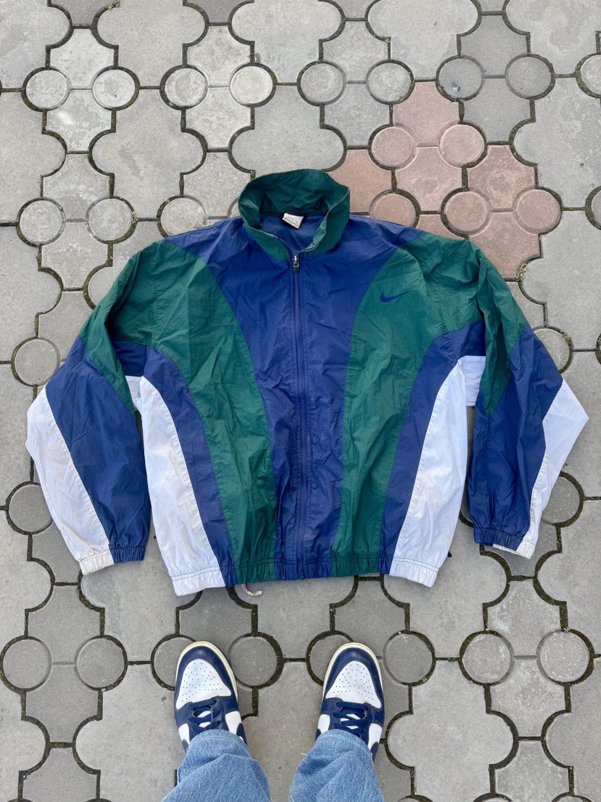 Nike × Vintage Vintage Nike Big Swoosh Nylon Track Jacket Y2K Size US L / EU 52-54 / 3 - 2 Thumbnail