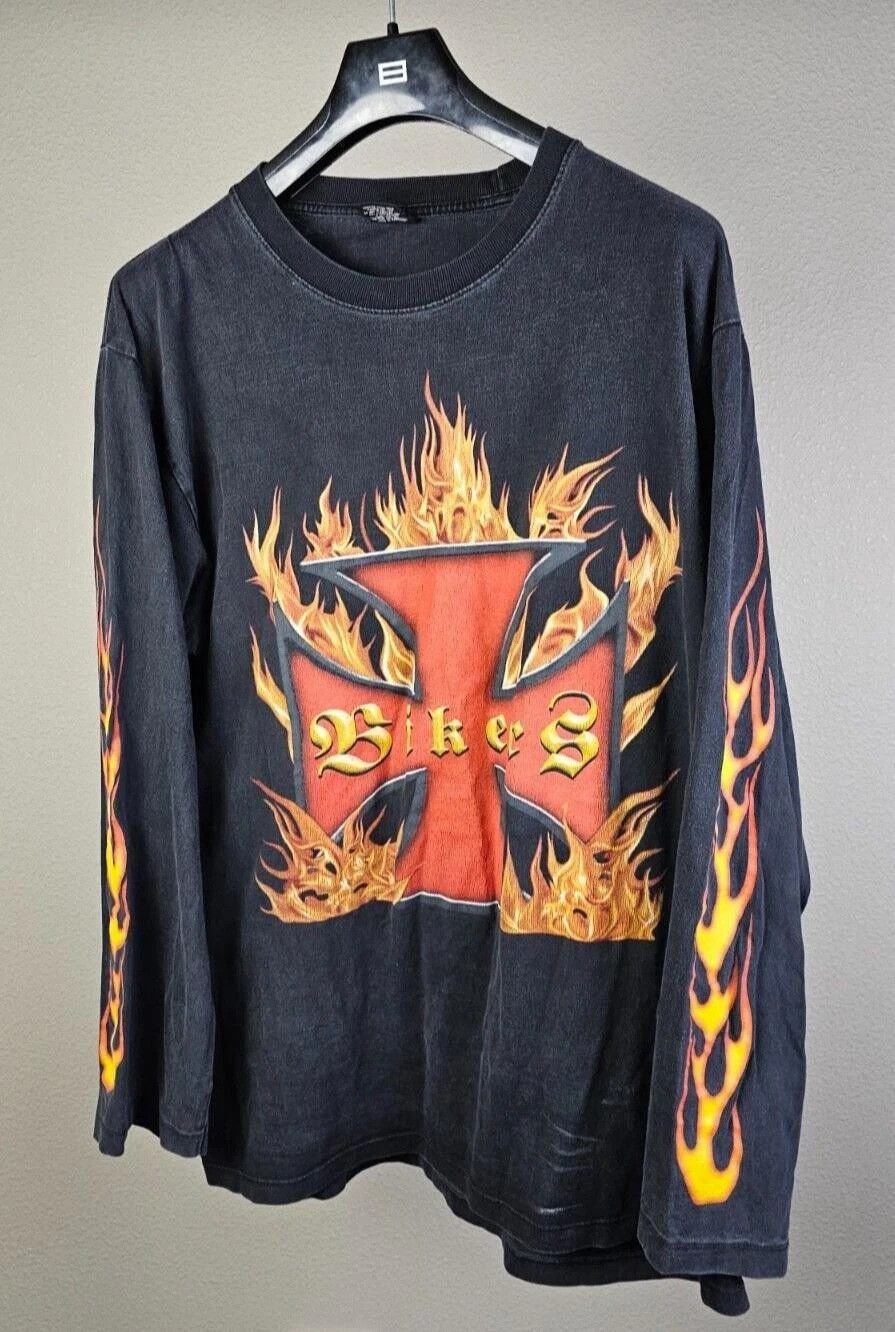 West Coast Choppers Vintage Y2K West Coast Choppers Bikers Shirt Faded Black XXL Size US XXL / EU 58 / 5 - 2 Thumbnail