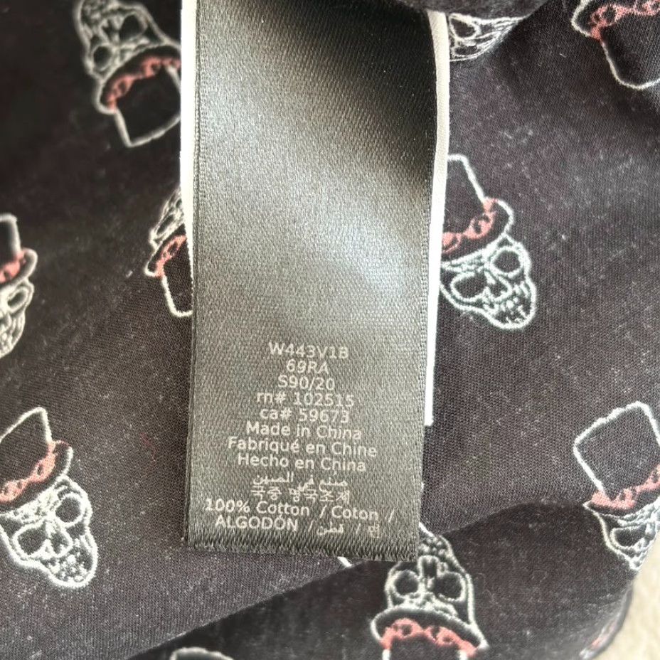 John Varvatos John Varvatos Skull Top Hat Print Shirt Black Men L Short Sleeve Button-Up Geometric Gothic Rock n Roll Vibes (Mens) Size US L / EU 52-54 / 3 - 6 Thumbnail