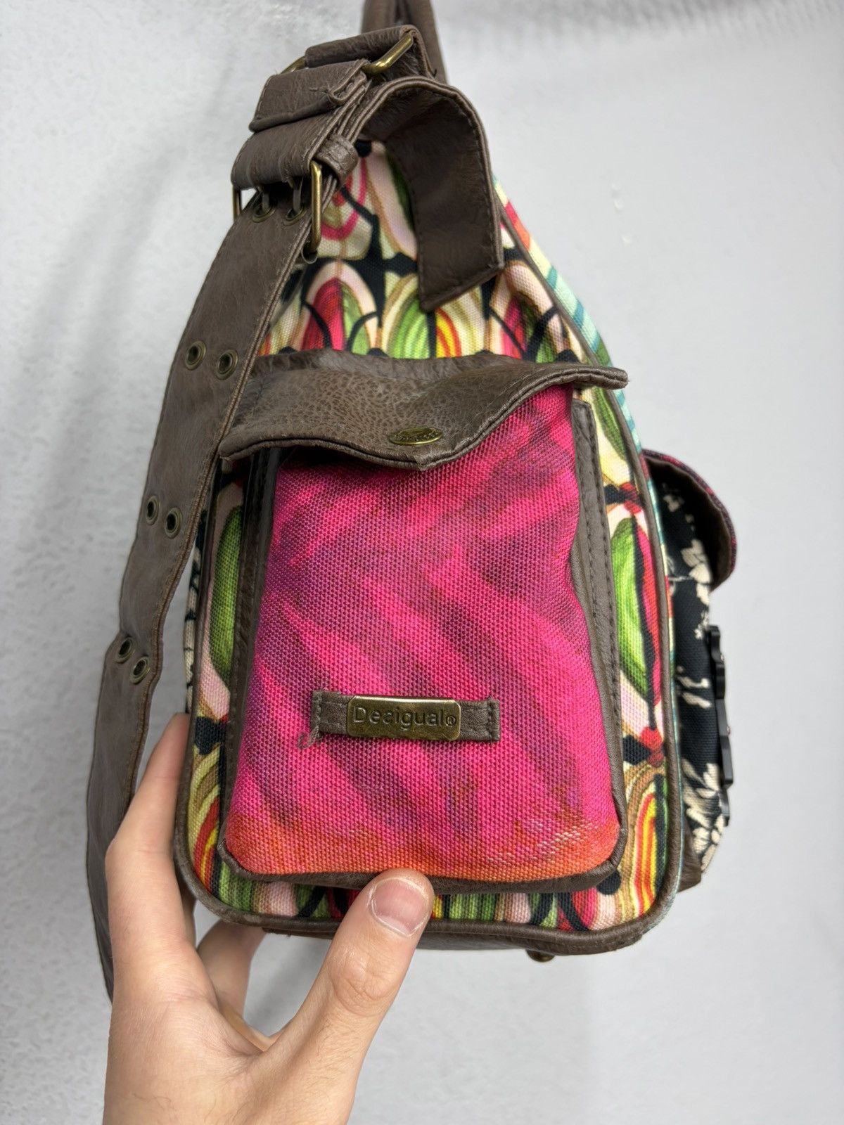 KMRii Desigual Patchwork Messenger Bag Y2K Boho Hippie Festival Size ONE SIZE - 20 Thumbnail
