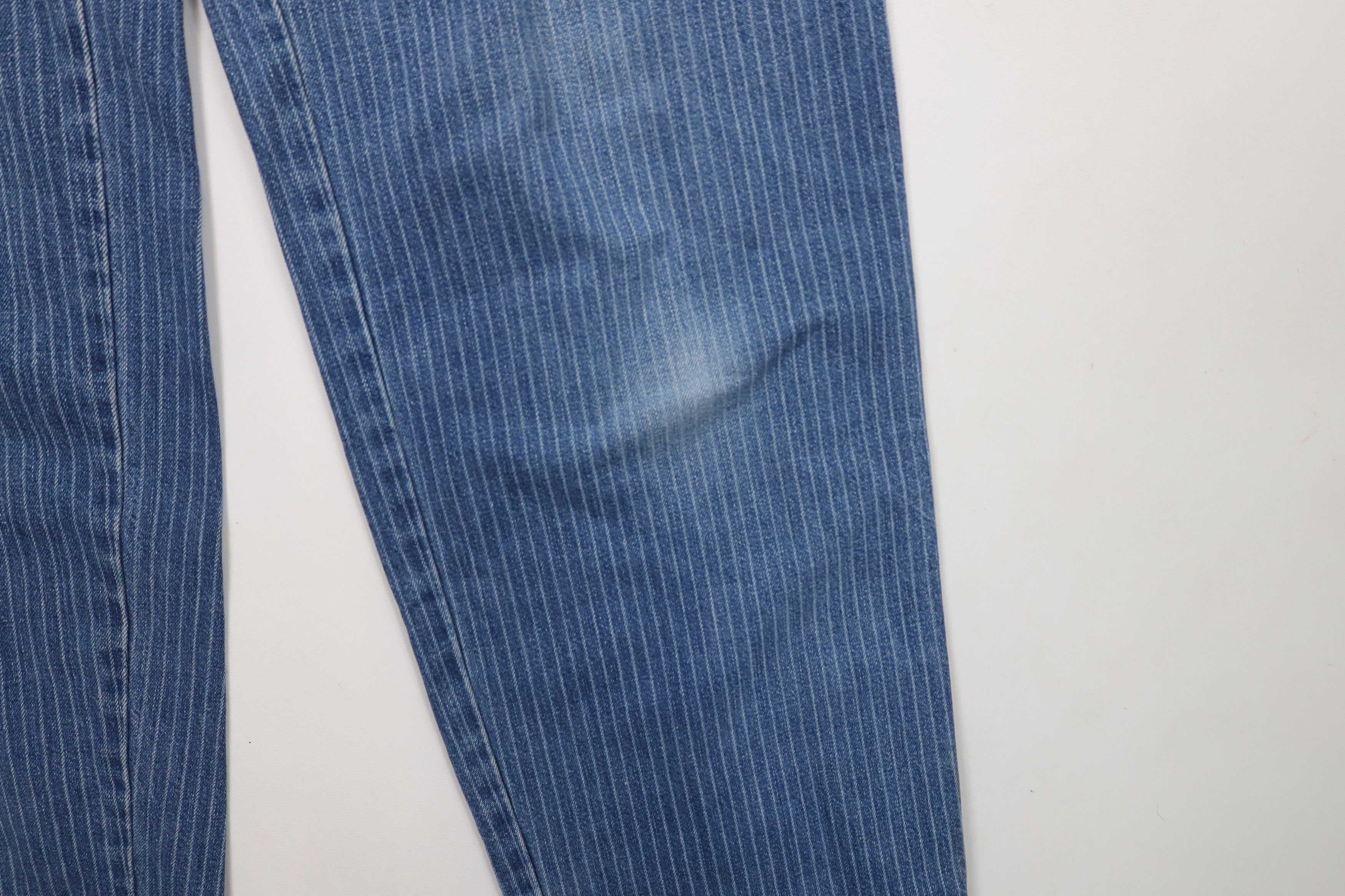 Vintage Vintage 90s Streetwear Pinstriped Pleated Denim Jeans Size 34" / US 12 / IT 48 - 6 Thumbnail