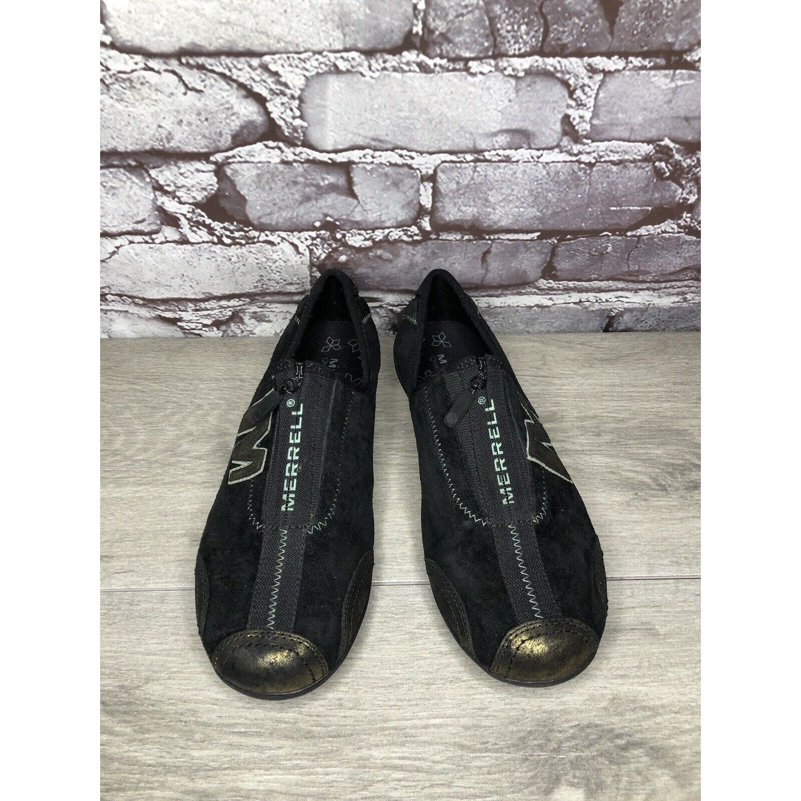 Merrell Merrell Arabesque Black Gold Mesh Front Zip Athletic Shoes W Size US 7 / IT 37 - 2 Thumbnail