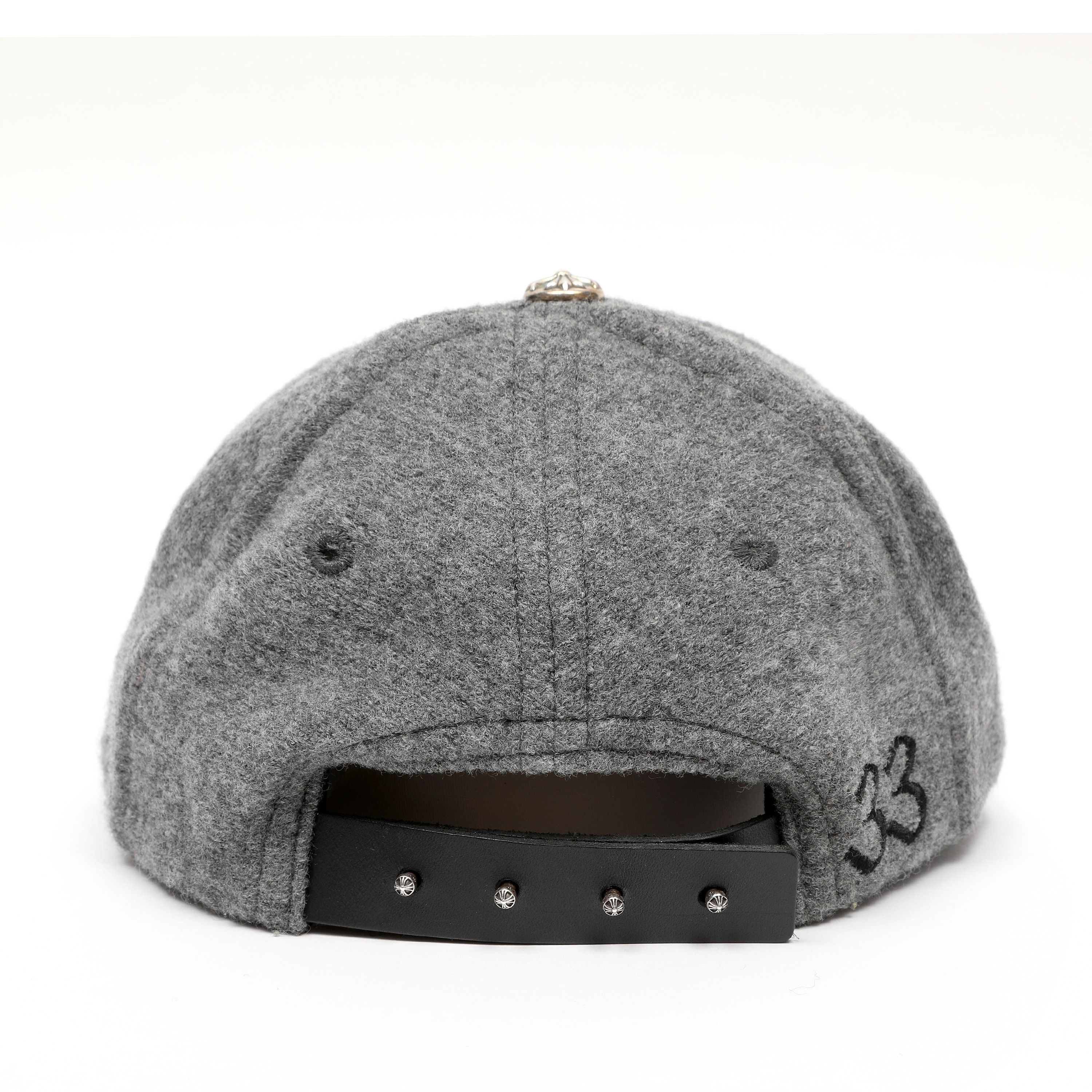 Chrome Hearts Grey CH Cashmere / Wool and Leather Patch Baseball Hat Size ONE SIZE - 3 Thumbnail