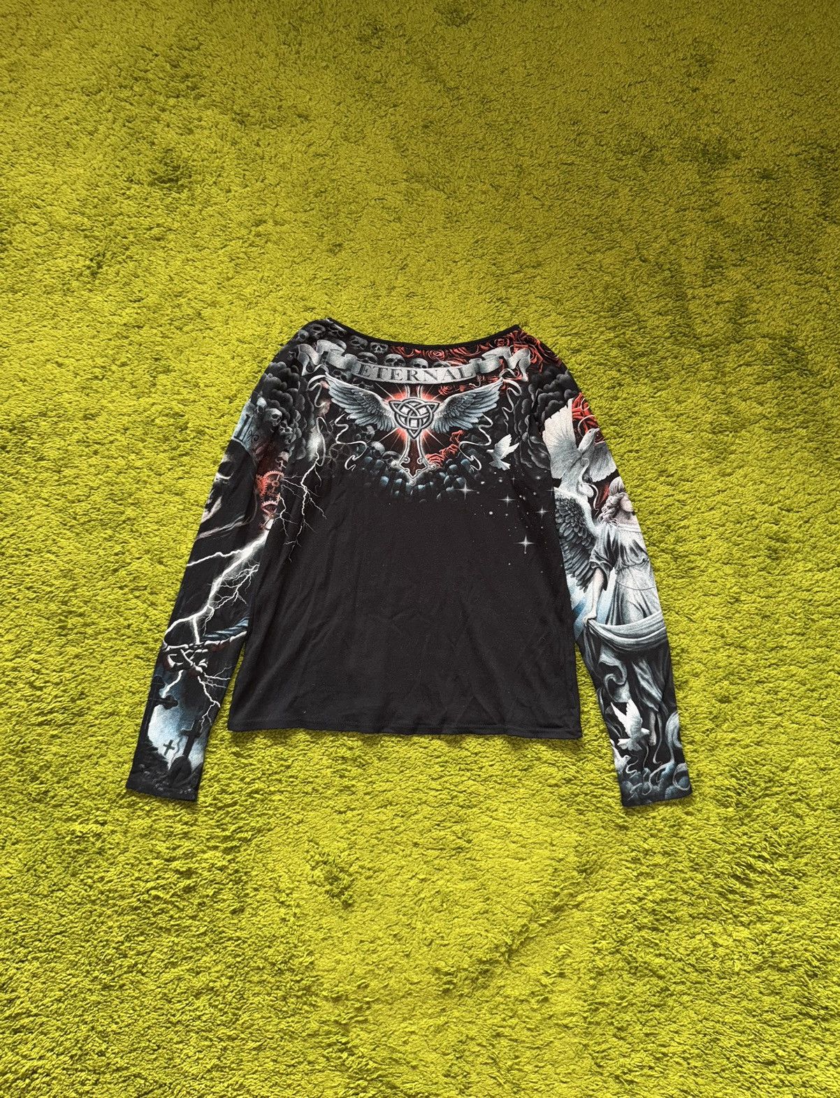 If Six Was Nine Spiral 2000s vintage gothic opium Y2K style longsleeve Size XXL / US 16-18 / IT 52-54 - 2 Thumbnail