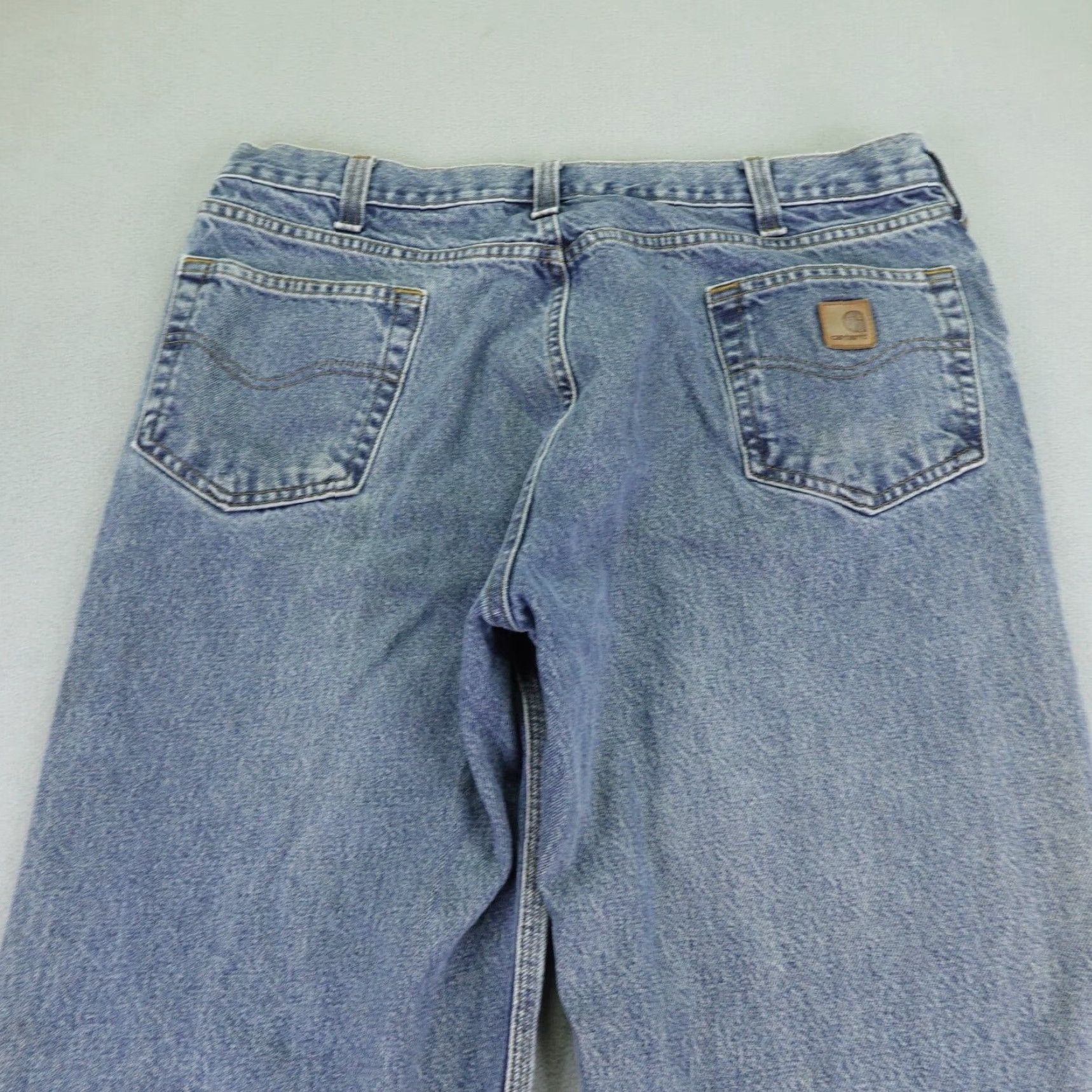 Carhartt VINTAGE Carhartt Jeans Mens 40x32 Blue Denim Relaxed Fit Straight Leg Utility Workwear Size US 38 / EU 54 - 7 Thumbnail