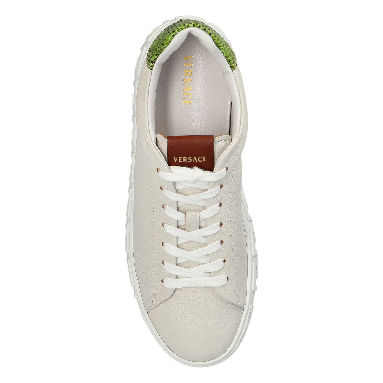 Versace VERSACE Greca White/Green Sneakers New & Authentic (Women's Size US 10 / IT 40 - 4 Thumbnail