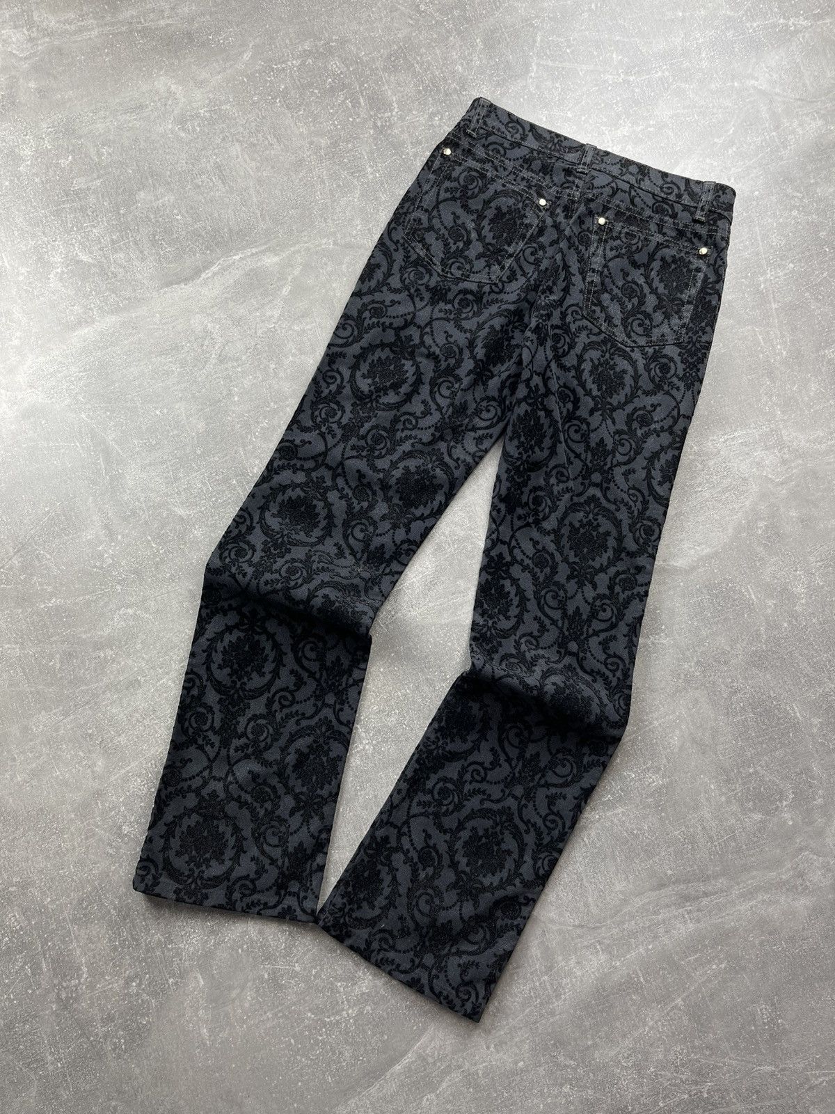 Just Cavalli Roberto Cavalli Archives Damask Baroque Pattern Pants 2000s Size 28" / US 6 / IT 42 - 1 Thumbnail