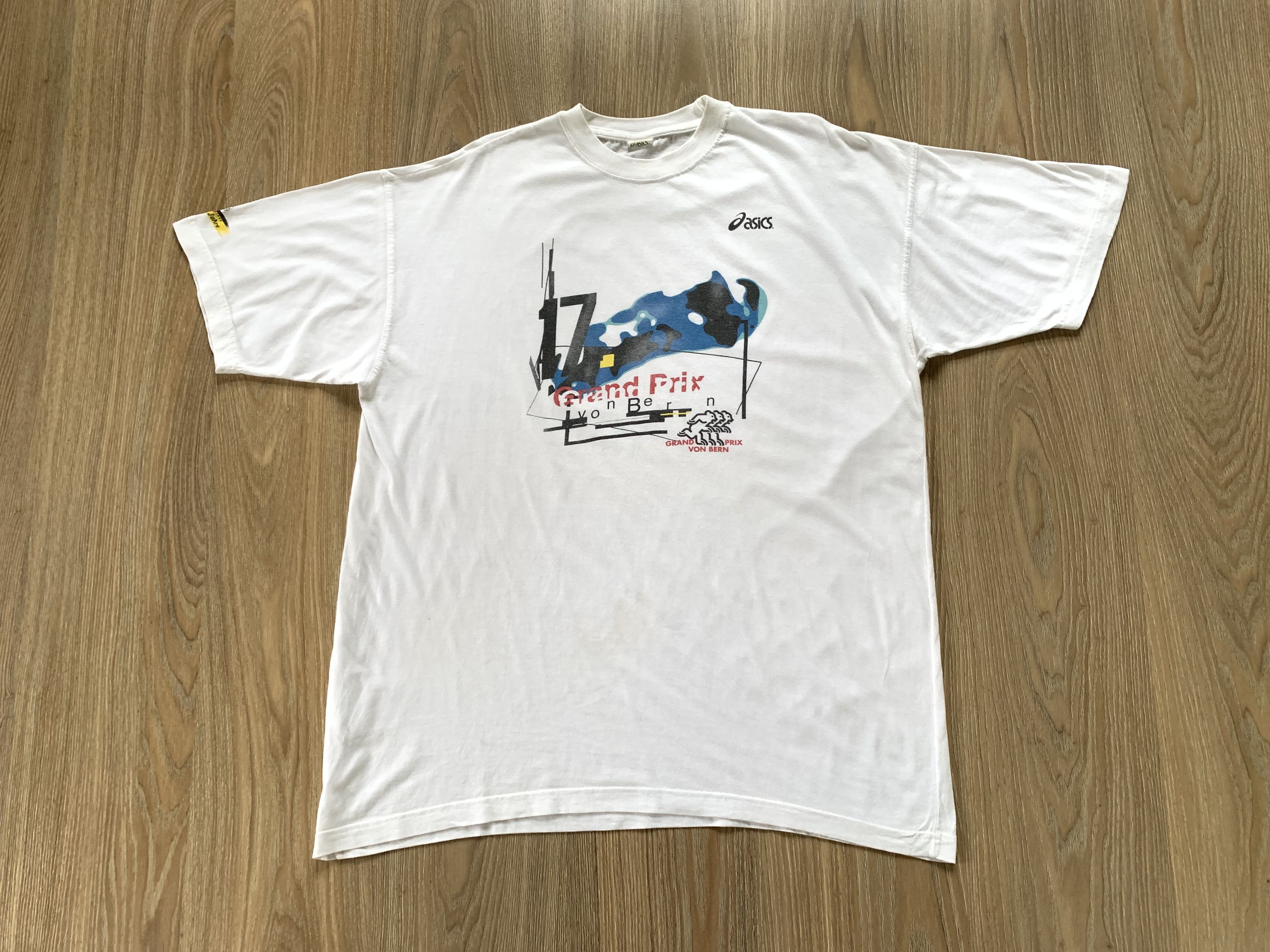 Asics × Japanese Brand × Vintage Asics Grand Prix Vintage Cotton T Shirt Size US XL / EU 56 / 4 - 2 Thumbnail