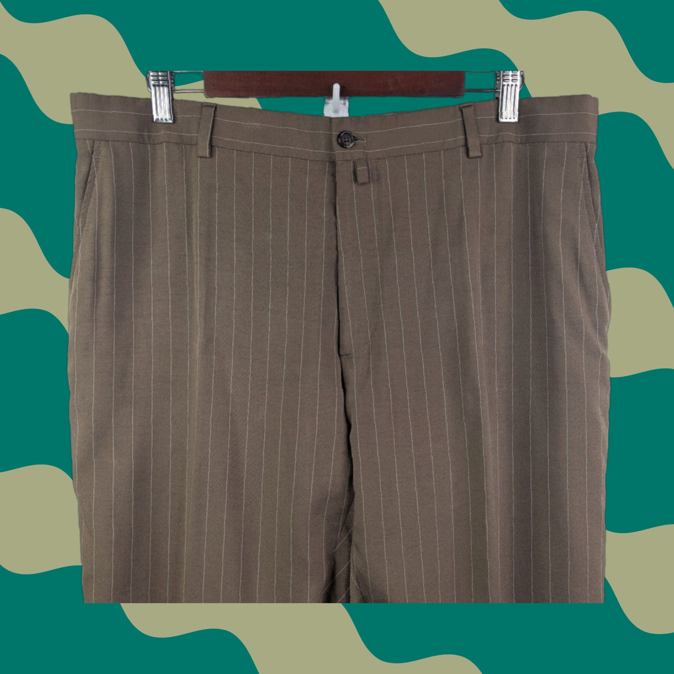 Ralph Lauren Purple Label Ralph Lauren Purple Label Dress Pants Silk Brown Pinstripe 38 Men Size US 38 / EU 54 - 1 Thumbnail