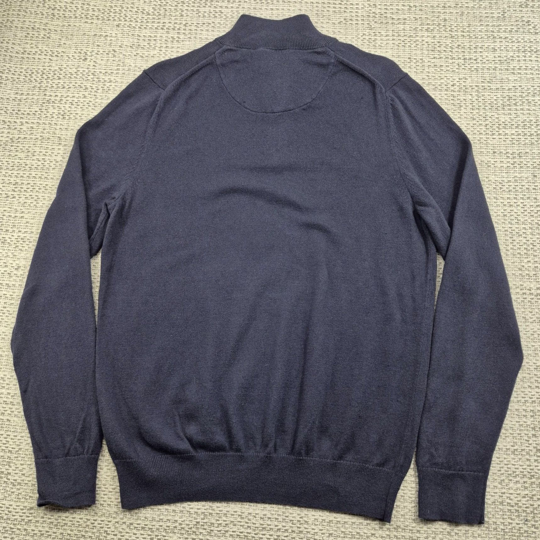 Nordstrom Nordstrom Mens Small Blue Cotton Cashmere 1/4 Zip Mock Neck Pullover Sweater Knit Size US S / EU 44-46 / 1 - 6 Thumbnail