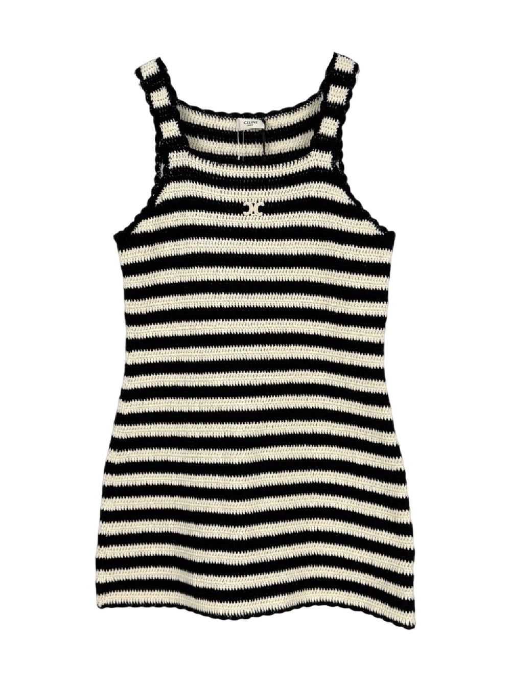 Celine CELINE Striped Crochet Mini Dress Size M