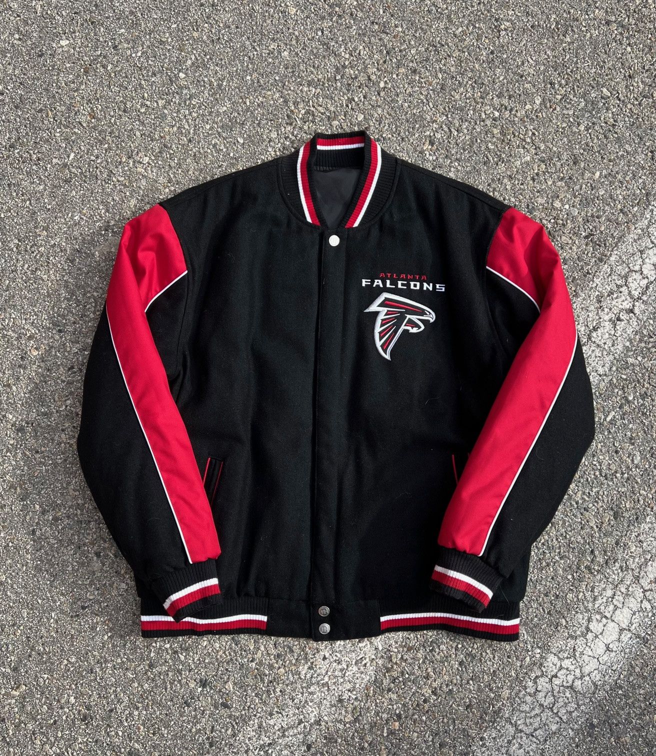 Vintage NFL shops Atlanta Falcons suede leather Mens Jacket Size XXL