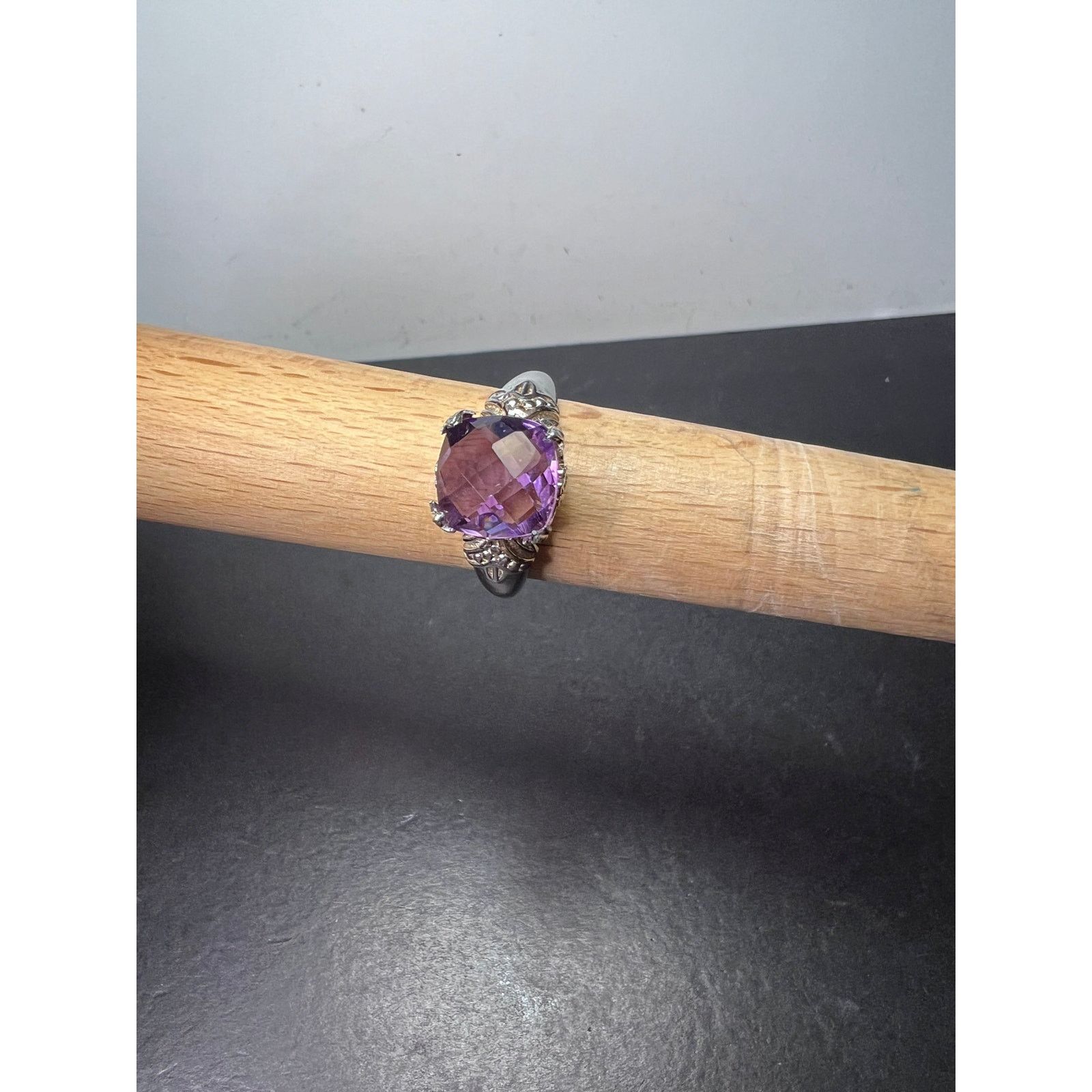 Other Amethyst crown setting sterling silver solitaire ring size 9 Size ONE SIZE - 7 Thumbnail