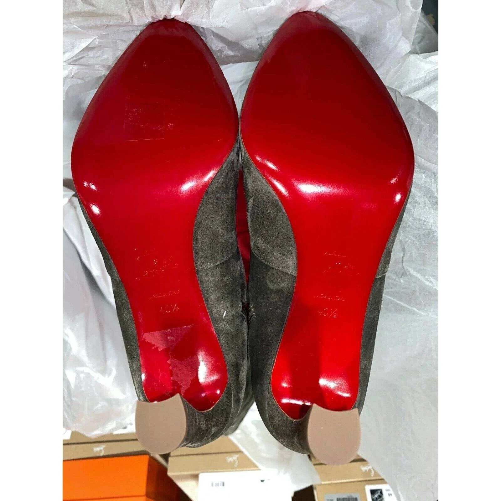 Christian Louboutin Christian Louboutin Eleonor Botta 85 Silex Grey Suede Knee Size US 10.5 / IT 40.5 - 12 Thumbnail