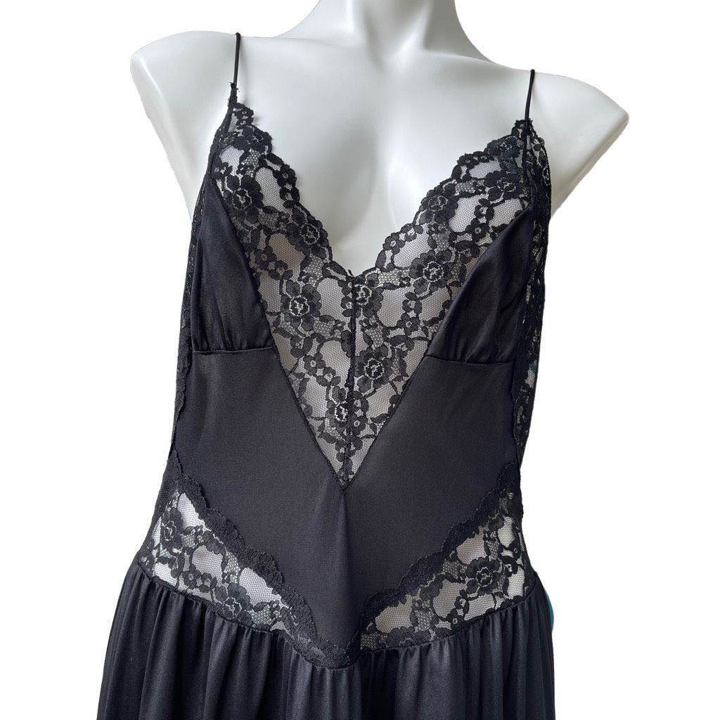 Other ILGWU Fifth Avenue Womens Maxi slip Dress Lace Open Back Str Size XL / US 12-14 / IT 48-50 - 5 Thumbnail