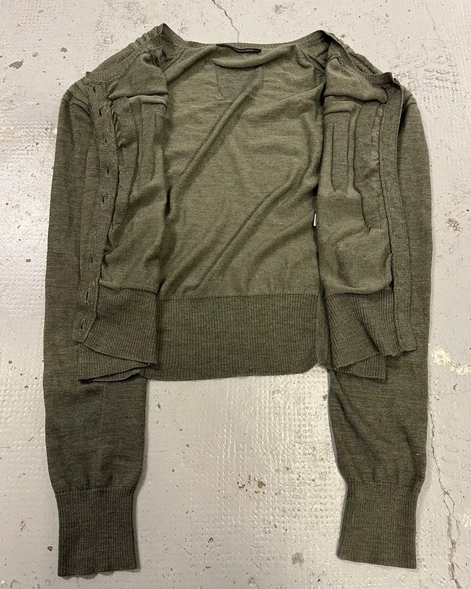 Marithe + Francois Girbaud 2000s Marithé + François Girbaud Olive Green Cardigan Size M / US 6-8 / IT 42-44 - 8 Thumbnail